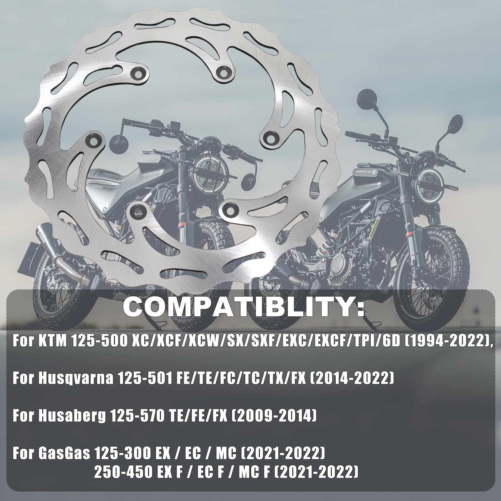 Coimoviol 260MM Front Brake Disc Rotor Compatible with KTM 125 250 350 450 500 1994-2022, Husqvarna 125-501 FE/TE/FC/TC/TX/FX, H