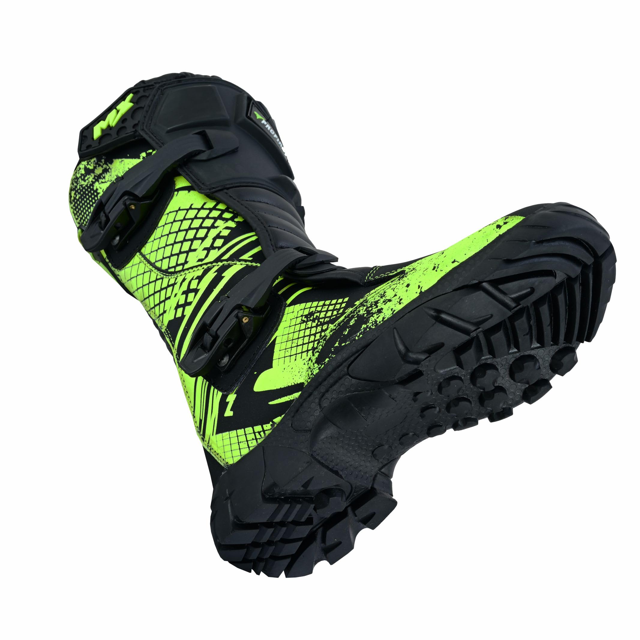 PROFIRST Motorcycle kids boots Motorbike Waterproof shoes Motorcross Dirt Blike Riding Biker Boots for kids (Green, USA1)