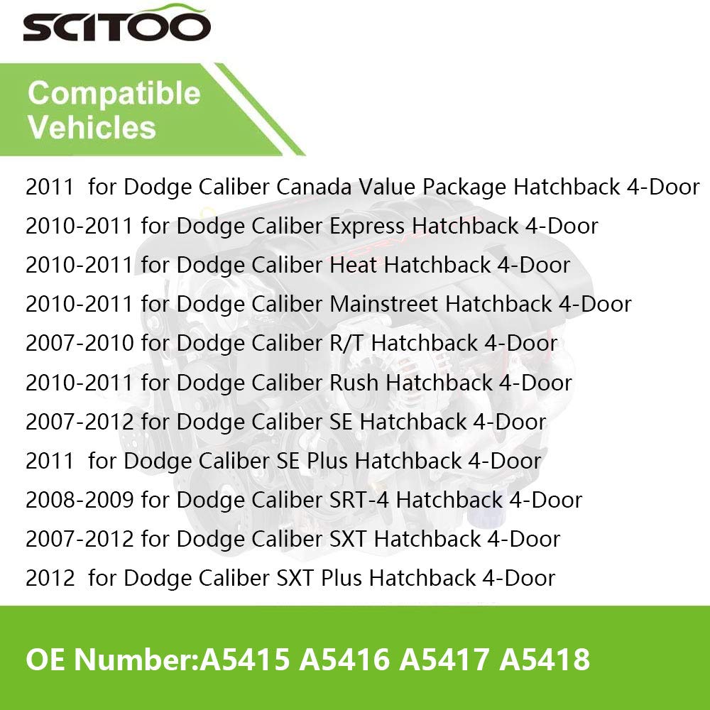 Scitoo Engine Motor Compatible For 2007-2012 For Dodge Caliber 2007-2016 Compass 2007-2016 Patriot(4Pcs) A5415 A5416 A5417 A5418
