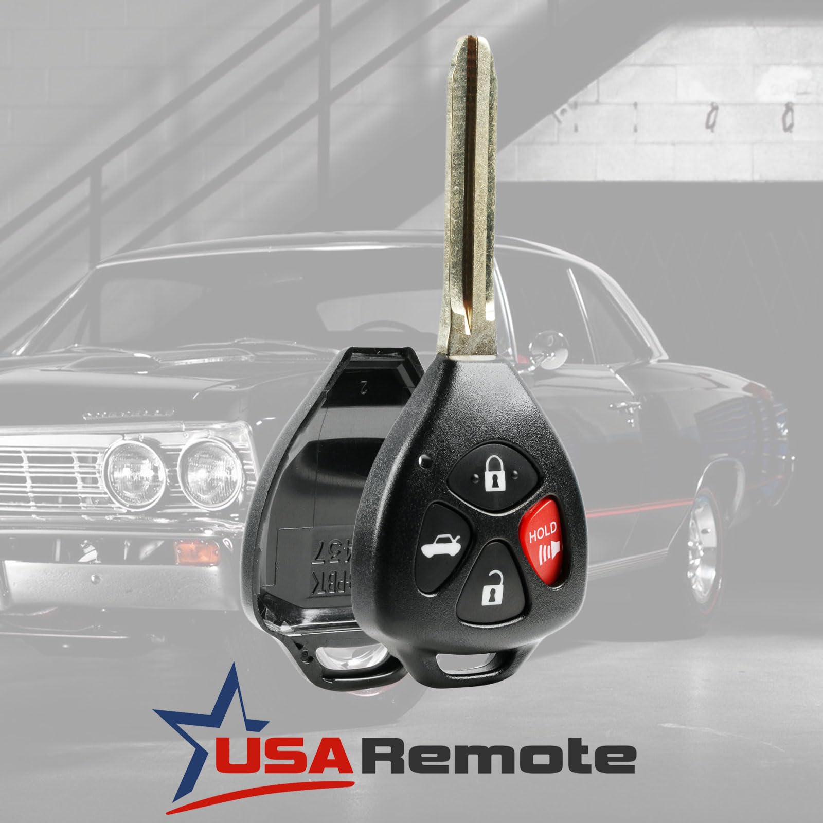 Key Fob Keyless Entry Remote Shell Case & Pad fits Toyota 2008-2013 Avalon / 2007-2011 Camry / 2008-2013 Corolla / 2009-2014 Ven