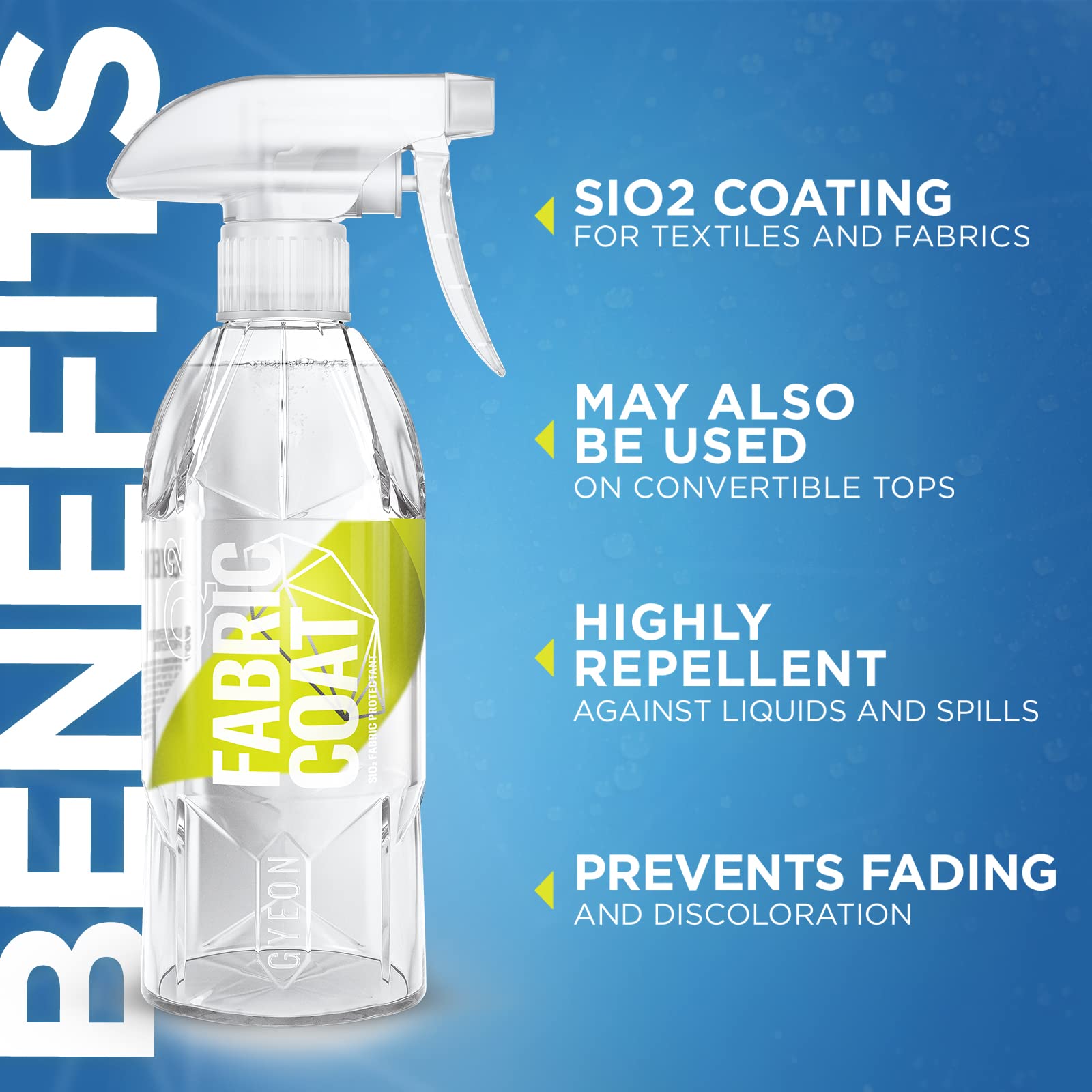 Gyeon Quartz Fabric Coat 120Ml - Hydrophobic Water Beading For Fabric - Protectant & Stain Repellent - Easy To Use Sio2 Ceramic Fabric, Carpet & Upholstery - Repels Stains Can Be Used In Home Or Car