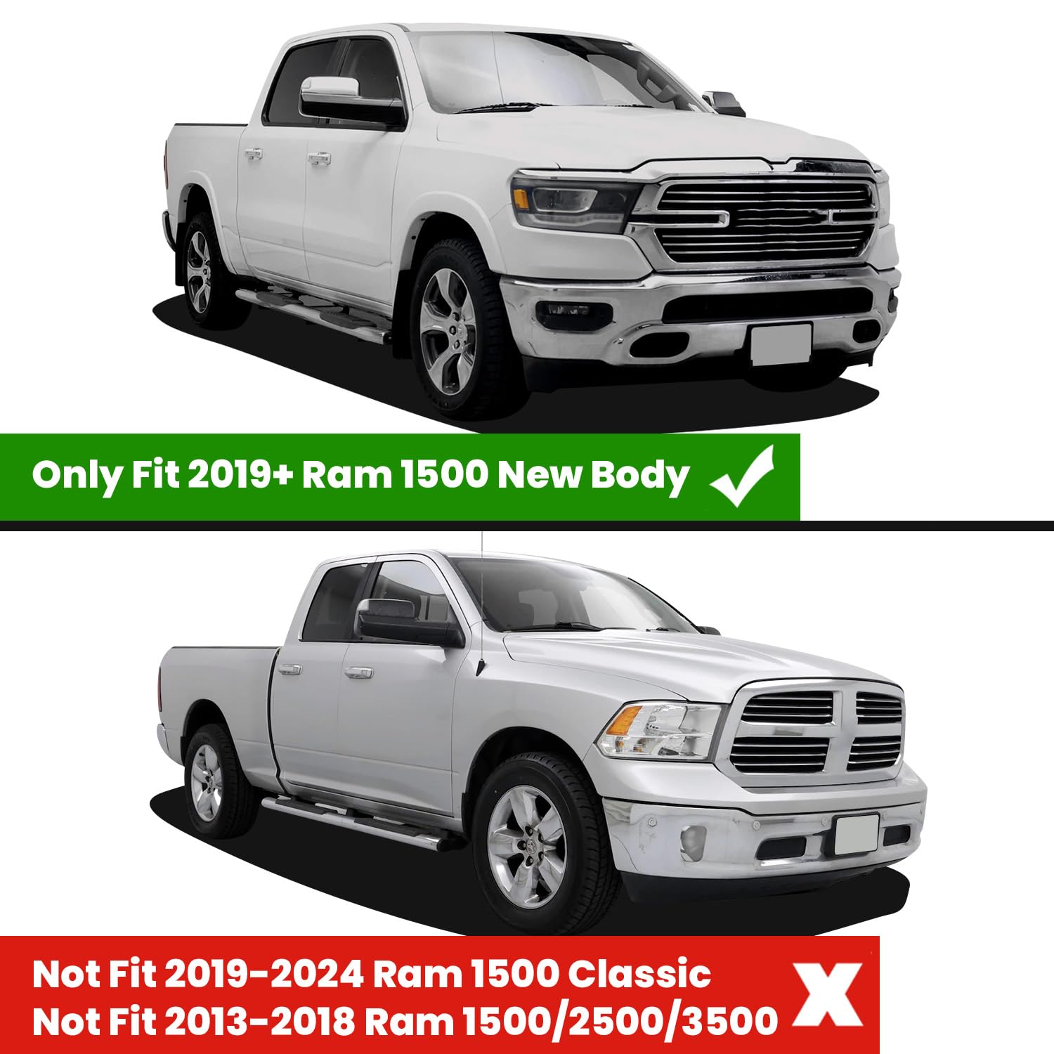 Lasfit Floor Mats For Ram 1500 Quad Cab 2019-2024 Bucket Seat, All Weather Tpe Custom Fit Car Mats Floor Liners 1St & 2Nd Row, B