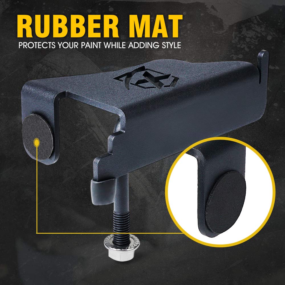 Xprite Door-Off Foot Pegs Compatible With 2007-2018 Jeep Wrangler Jk Jku, Exterior Door Hinge Mounted Rest Pedals Accessories Wi