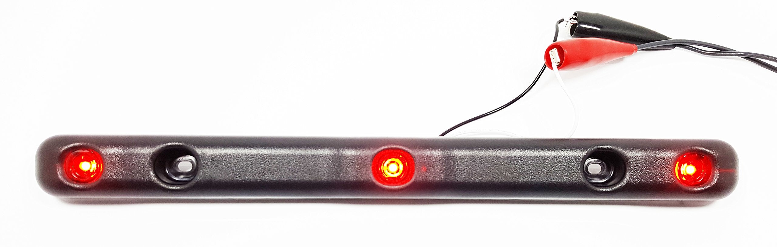 Fully Submersible Tecniq Heavy Duty Identification Bar - 3 Red Leds W/ Rugged Black Body - Made In Usa (Over 80'')