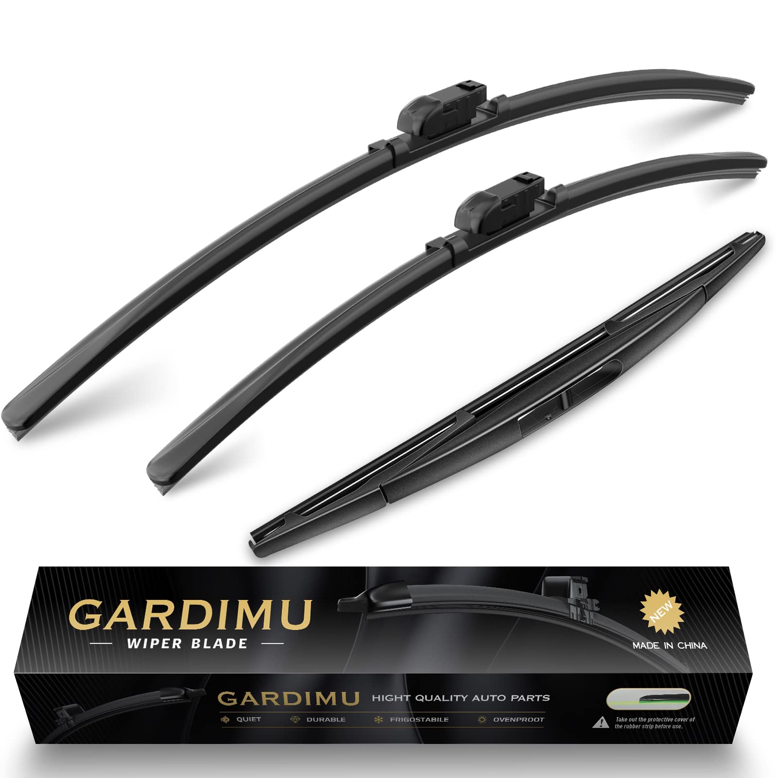 Gardimu Front And Rear Windshield Wiper Blades, 3 Pcs Front And Back Windshield Wipers Blades Replacement For Subaru Crosstrek 2