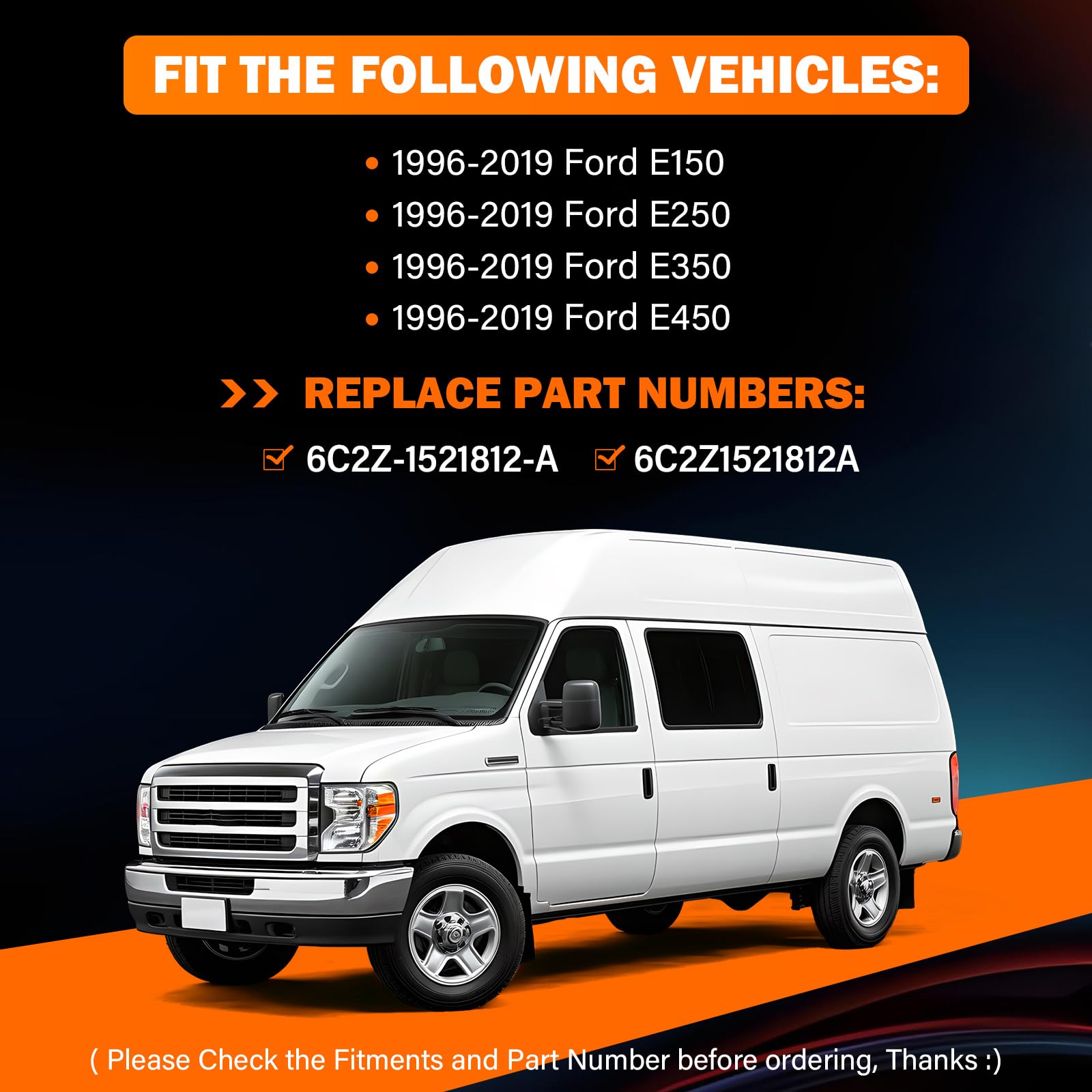 Door Lock Latch Assembly Front Right Passenger Side For 1996-2019 Ford E150 E250 E350 E450 Econoline Van Replace 6C2Z-1521812-A,