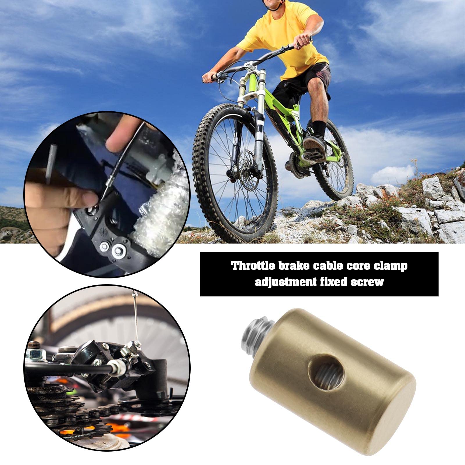 Emagtech 10Pcs Brake Cable Nipple Screws Replacement Motorcycle Solderless Throttle Cable Nipple Accessories For Car Motorcycle Bicycle Metal