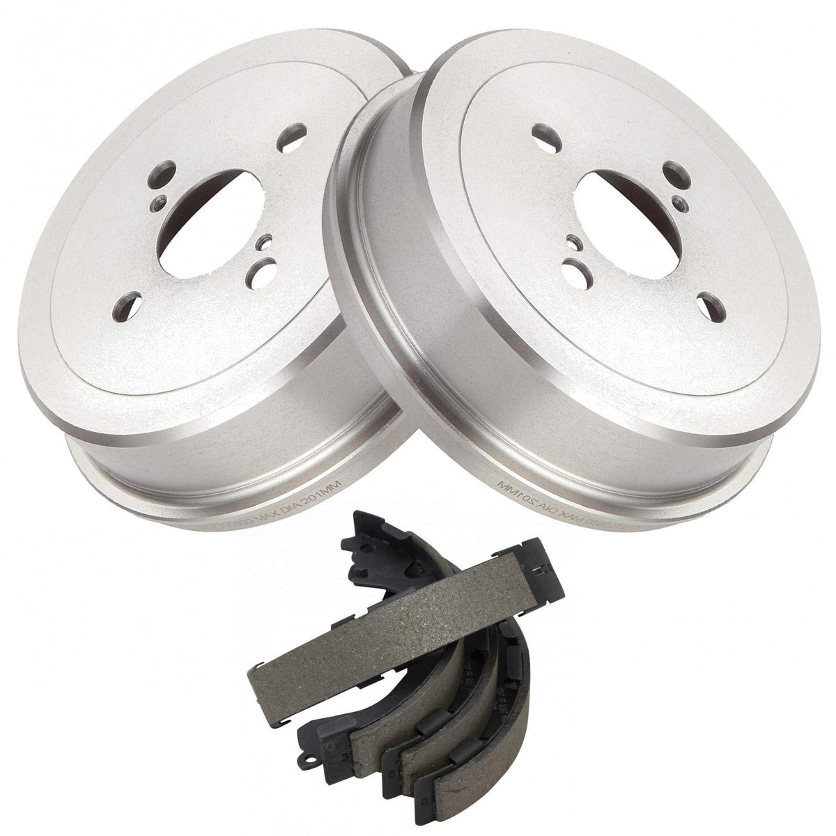TRQ Rear Brake Drum & Shoe Pair Set for Toyota Corolla Chevy Prizm