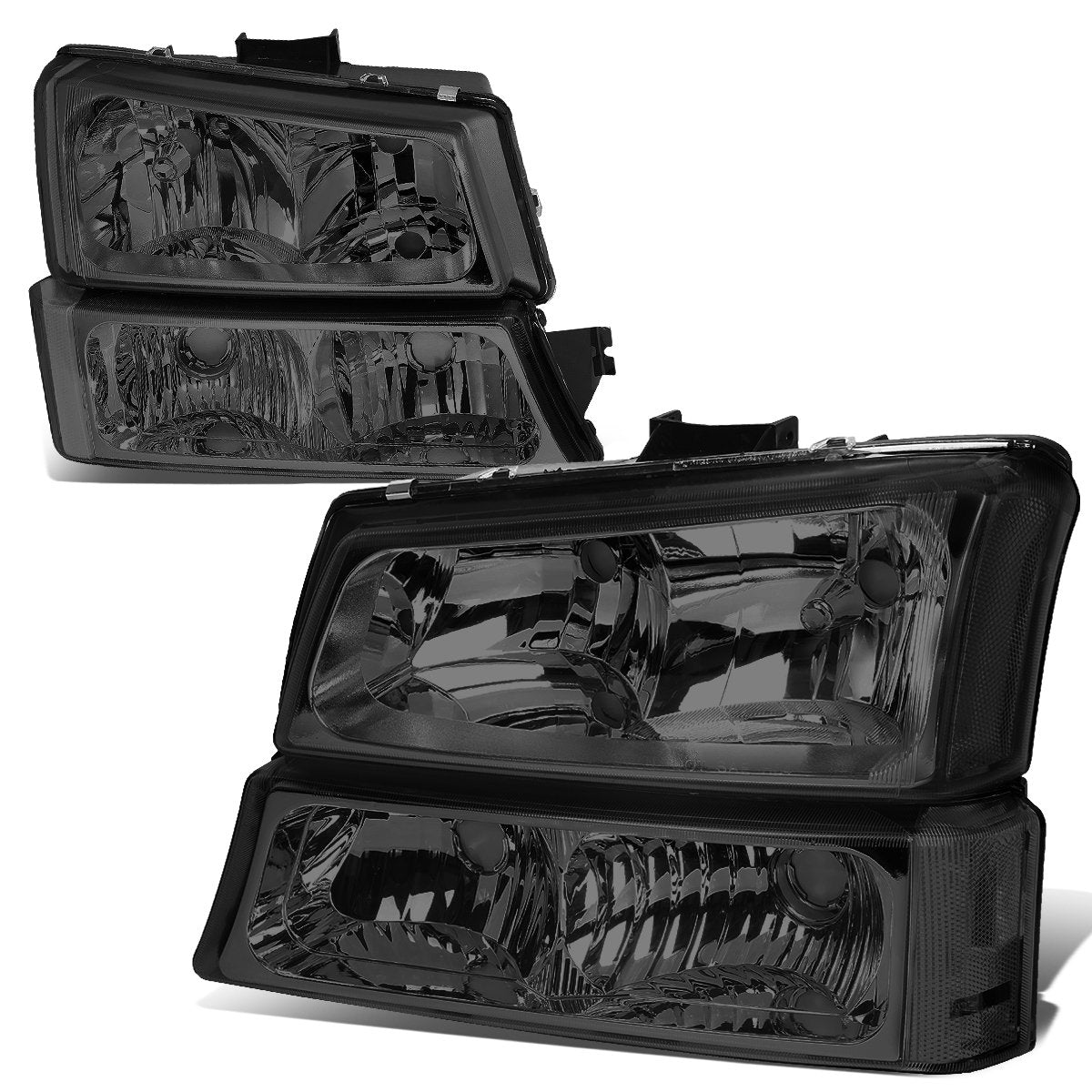 Auto Dynasty Headlights Assembly Compatible With 2003-2007 Chevy Avalanche Silverado 1500 2500 3500, Pair Of Halogen Headlamps R