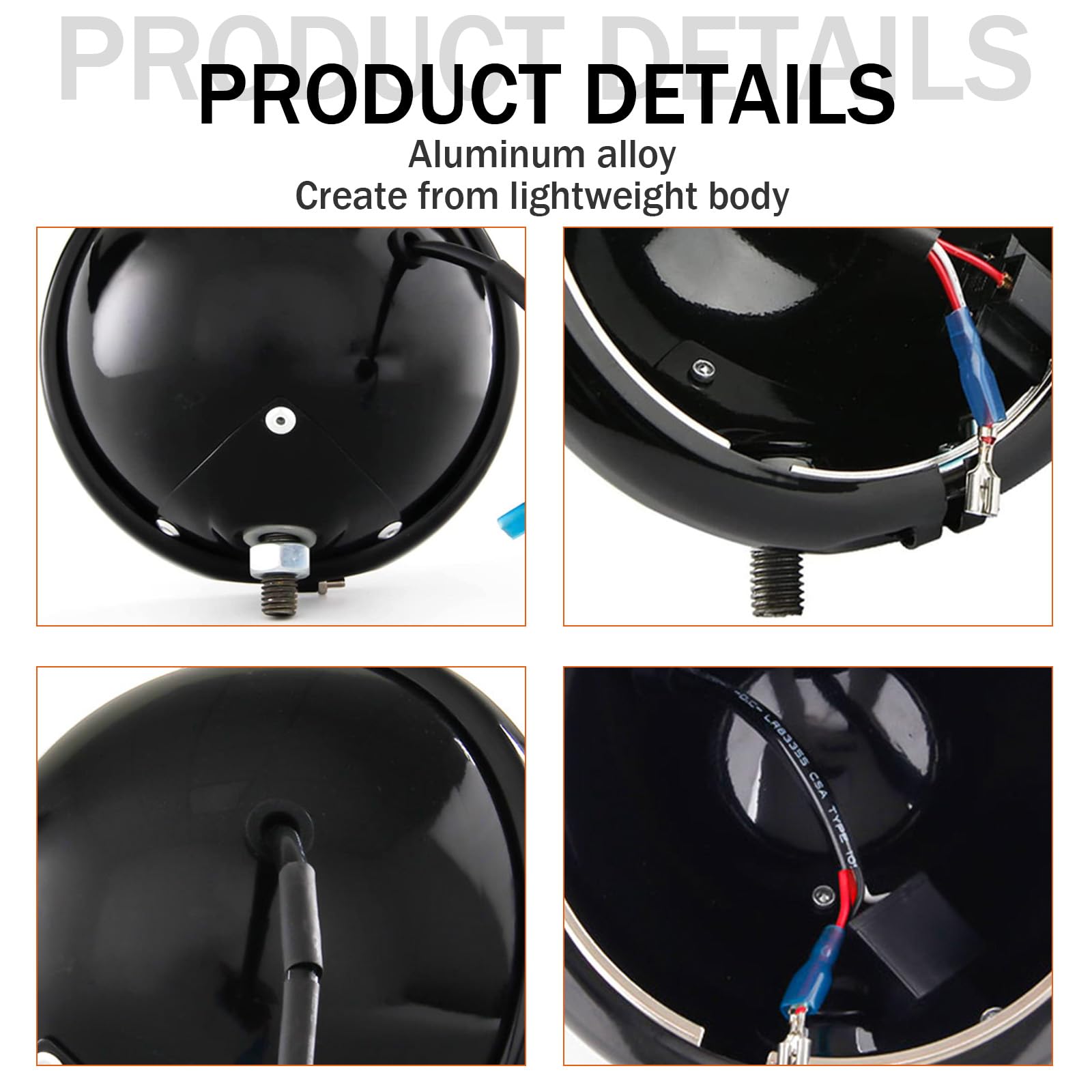 Vosicky Motorcycle 5 3/4'' 5.75 Inch Led Headlight Housing Bucket For Fxwg Chopper (Black)