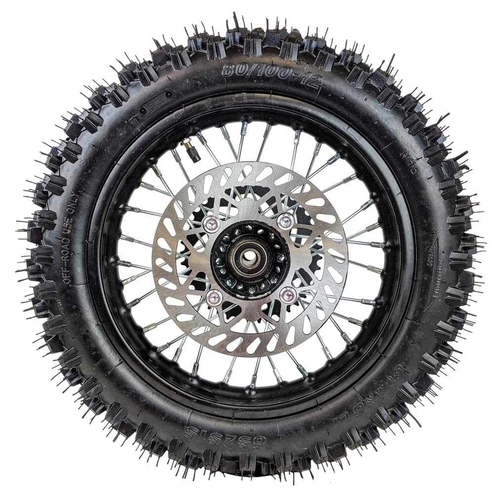 12'' Rear Rim Wheel Disk Brake 80/100-12 Tire Tube Apollo SSR 50cc 125cc XR CRF Dirt Pit Bike Tao Kayo TSD 110 TD 125 15mm Axle