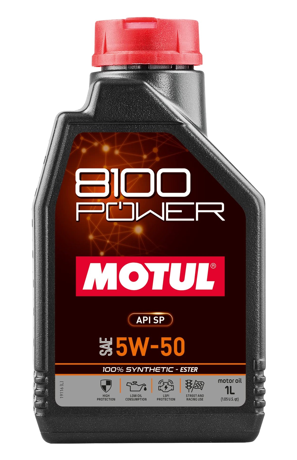 MOTUL 8100 POWER 5W-50 Motor Oil 1 Liter 100% Synthetic Ester