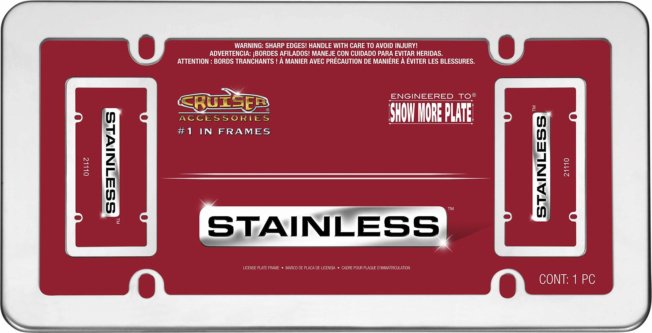 Cruiser Accessories 21110 Stainless License Plate Frame, Stainless Steel
