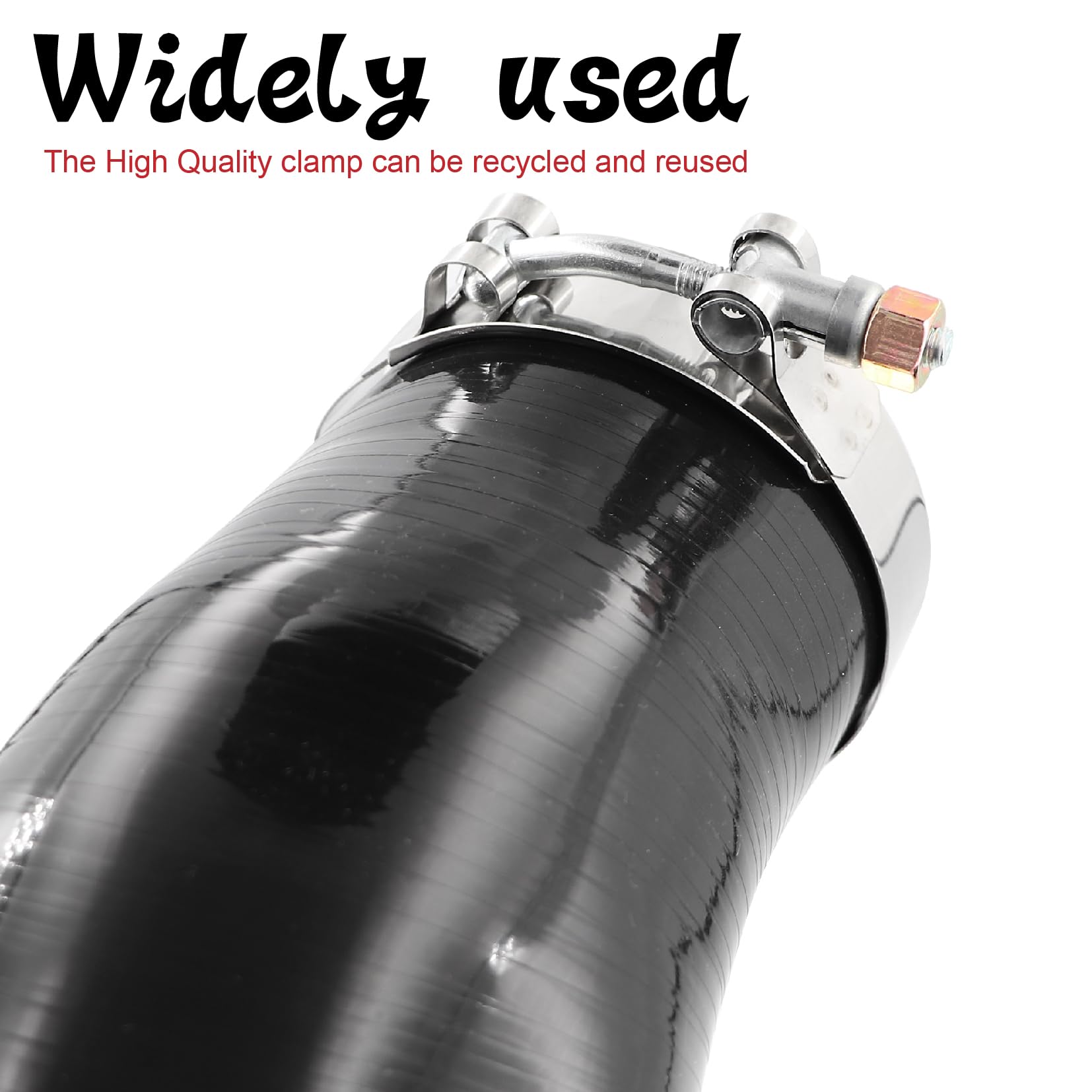 TuoLauthon 45 Degree 3 to 4 Inch(76-102mm) Silicone Reducer Coupler Hose,4-Ply Reinforced,Length 4Inch(102mm) with 2Pcs T-Bolt C