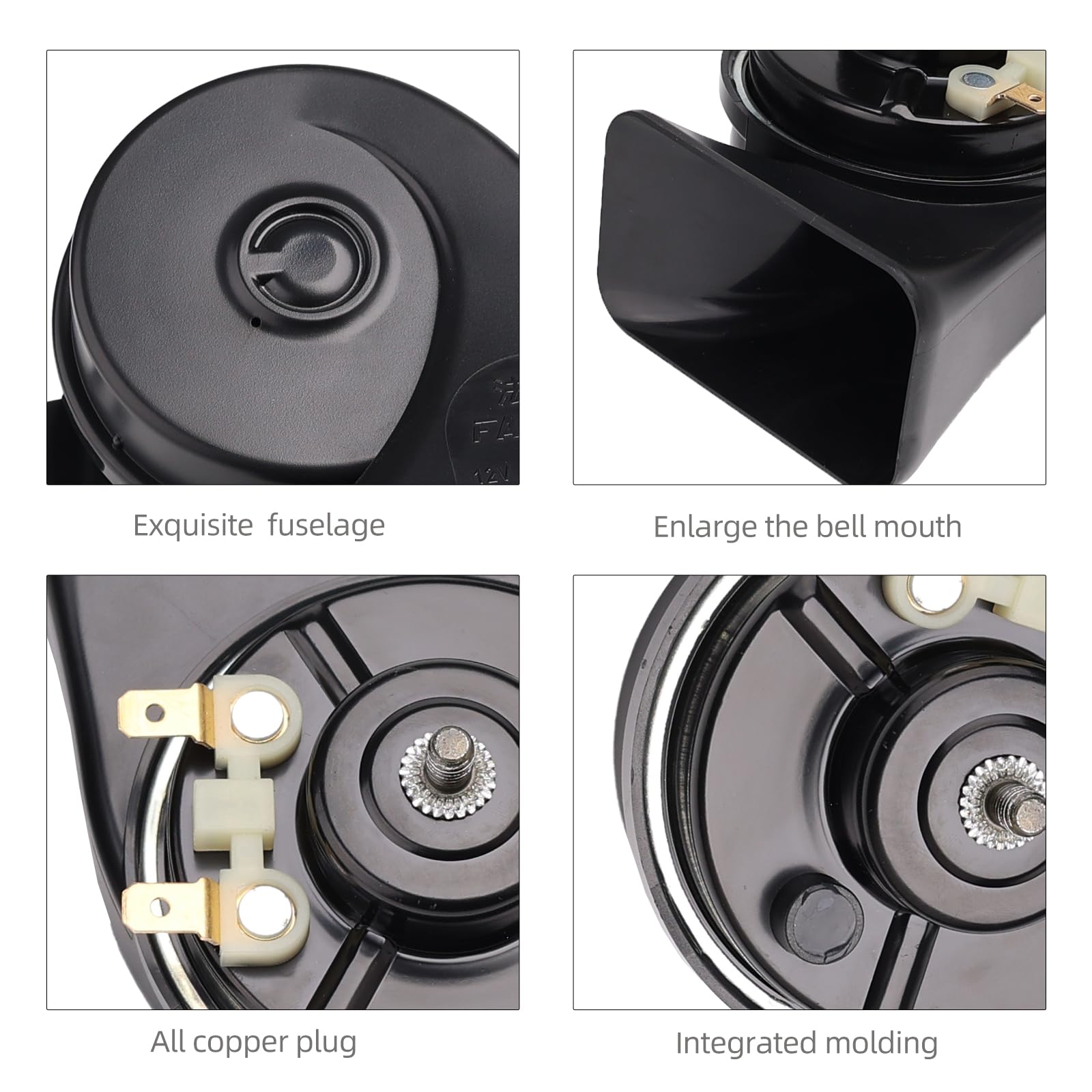 Banhao Car Horn Truck Horn 12V Horn Waterproof High Low Tone Universal Fit Super Loud Electric Snail Kit Replacement