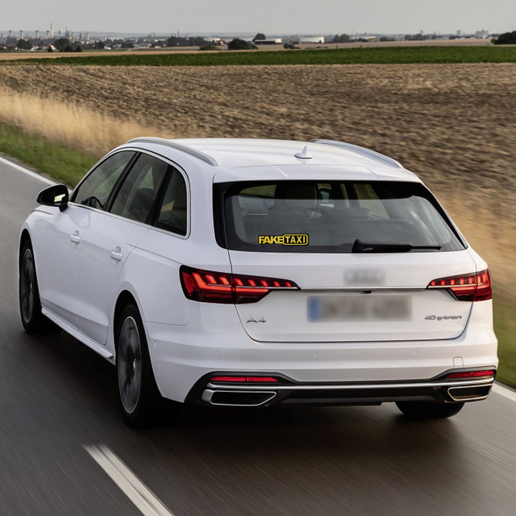 TOMALL 3pcs Fake Taxi Reflective Stickers for Car Bumper Fender Window Waterproof Funny Self Adhesive Vinyl Decal Decoration for SUV Truck Motorcycles Bicycles (B-Yellow)