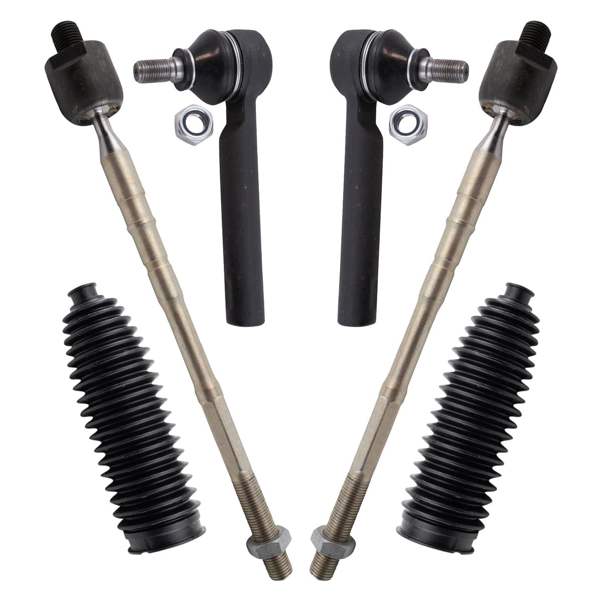 Trq Front Steering Kit Steering Rack & Pinion Bellow Tie Rod Compatible With 2012-2016 Subaru Impreza