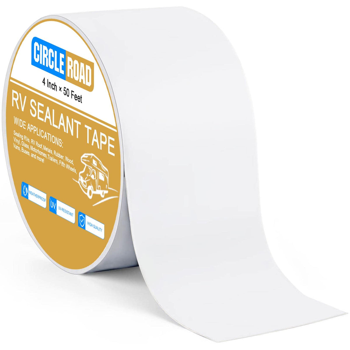 Rv Roof Tape White, 4 Inch X 50 Feet Rv Repair Sealant Tape, Stop Camper Roof Leaks, Uv-Resistant, Weatherproof And Durable For Camper, Trailer, Boat(4In-50Ft)