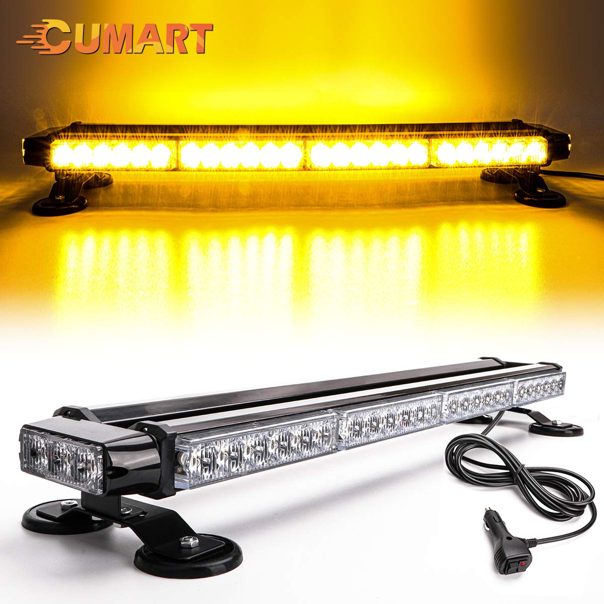 Cumart 26.5'' Red White 54 Led Emergency Warning Pov Light Bar For Firefighter Trucks Ems First Responder Flashing Strobe Traffi