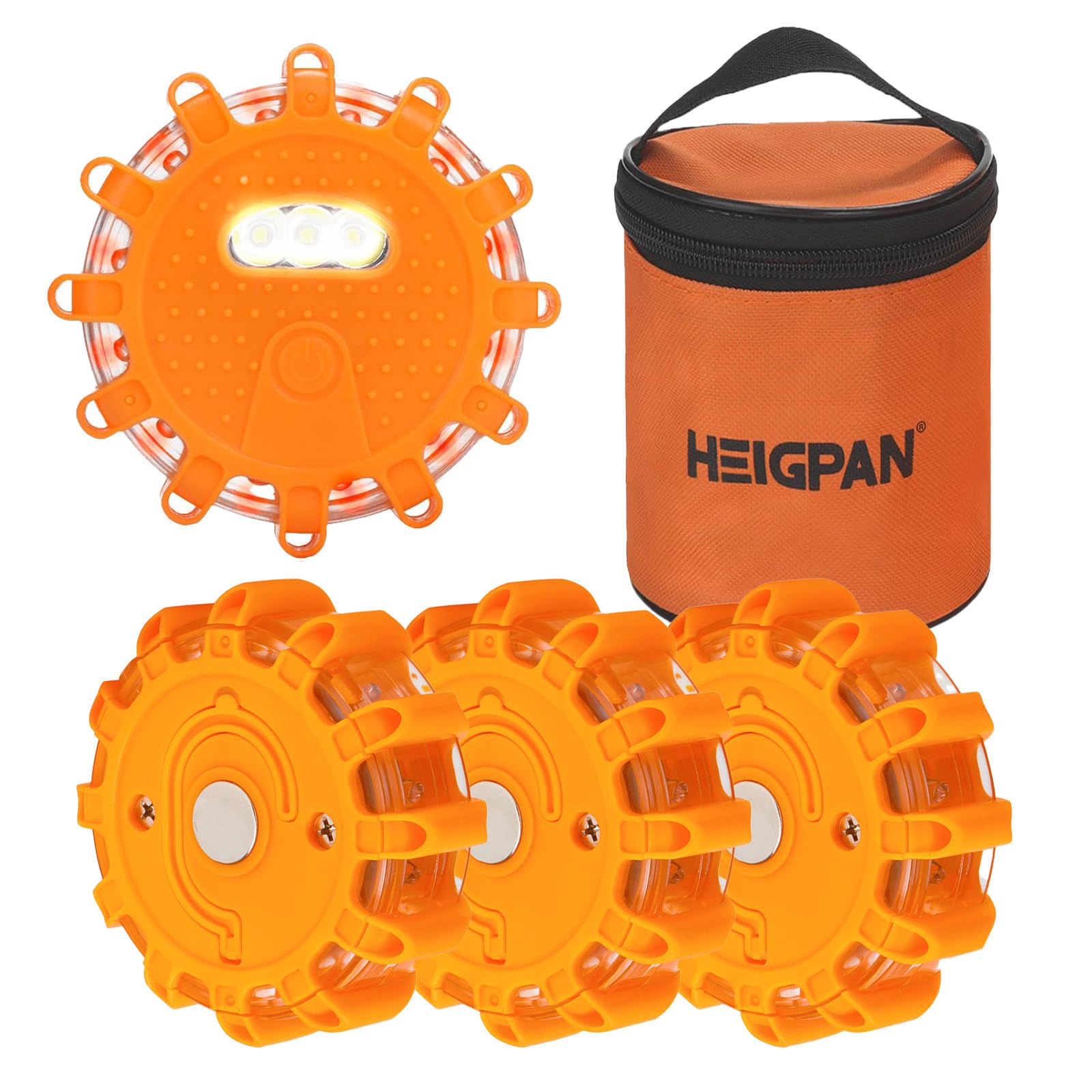 Heigpan Gp904 Led Road Flares Emergency Light Kit, 9 Glow Modes Strong Magnet Hang Hook For Holiday Gift, Road Emergency Rescue