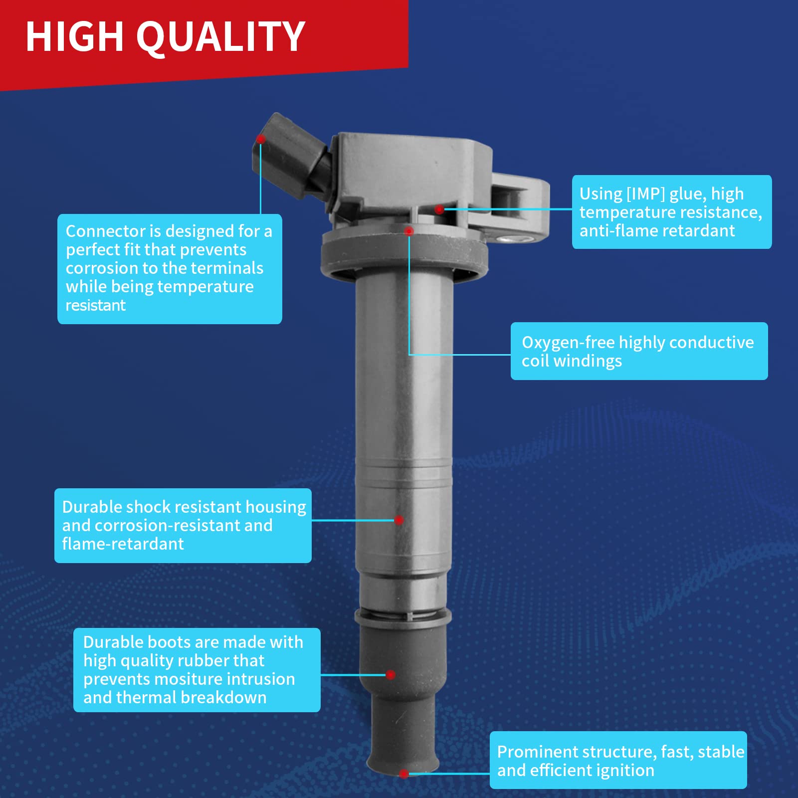 Drcax Oem Ignition Coil Uf495 C1426 Compatible With Lexus Is F Scion Xb Toyota Xrs Matrix Tacoma Tundra 4Runner Fj Cruiser Repla