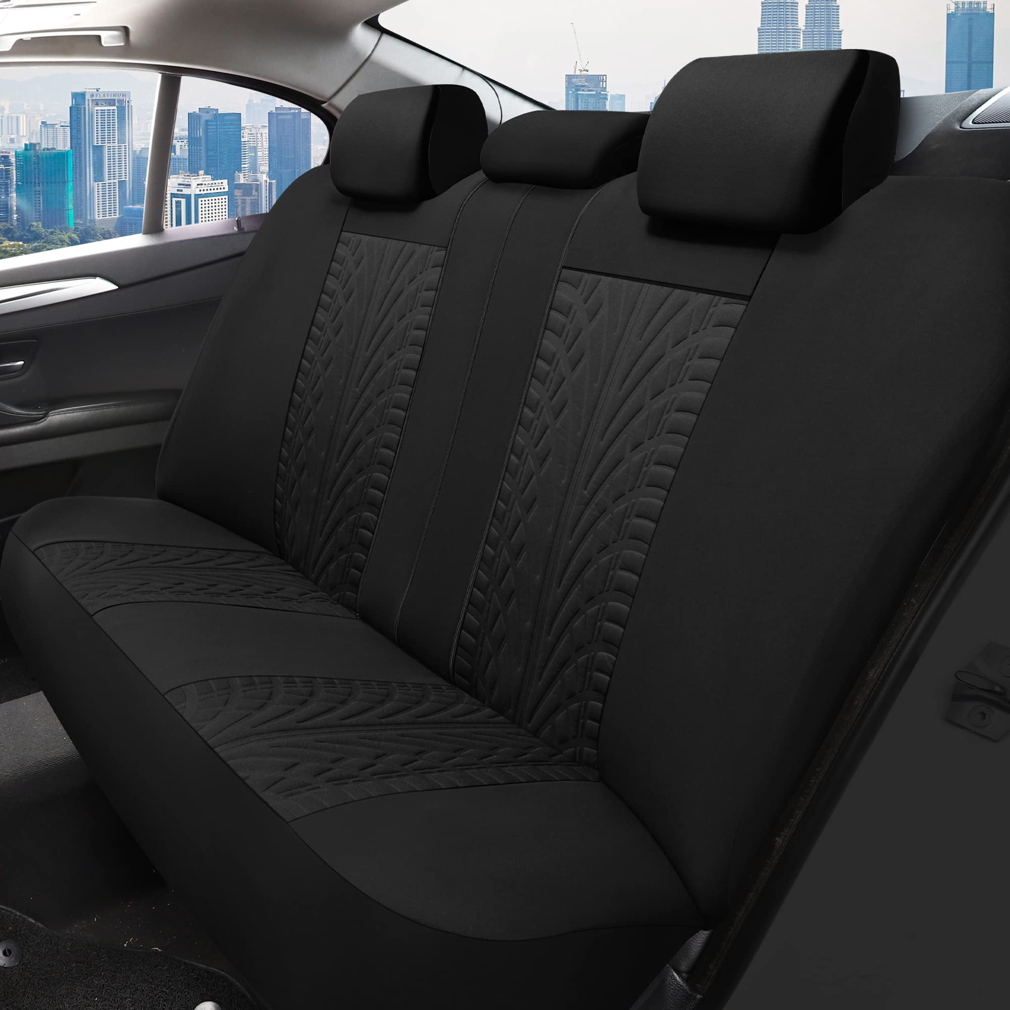 Pariitadin Car Seat Covers Full Set, Washable And Breathable Premium Cloth Automotive Vehicle Seat Cover For Car Interior, Universal Fit For Most Cars, Sedan, Truck, Suv(Black)