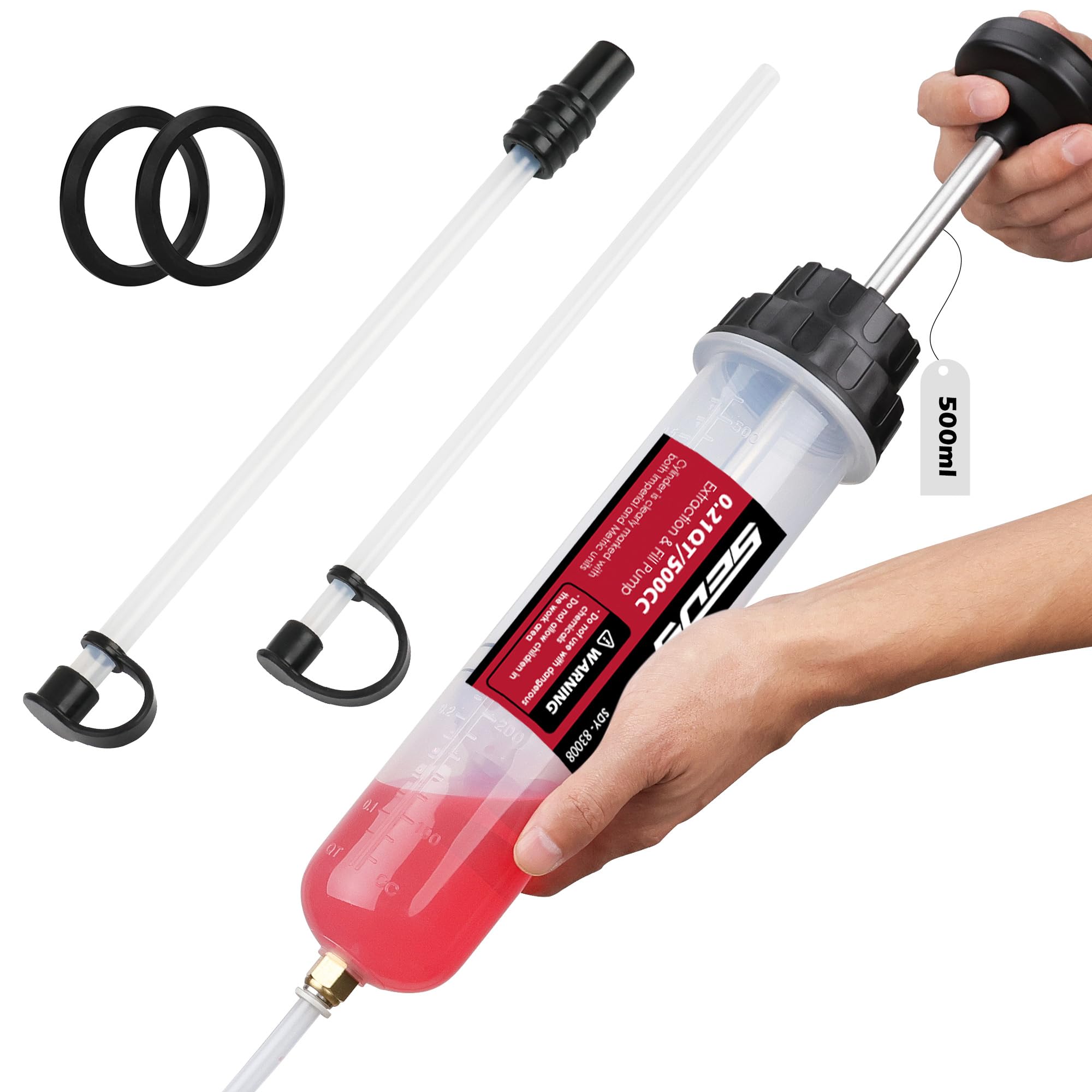 Sedy Fluid Extractor Multi-Purpose Oil Syringe With 500Cc, Oil Suction Pump, Manual Extraction And Filling Pump, Automotive Oil