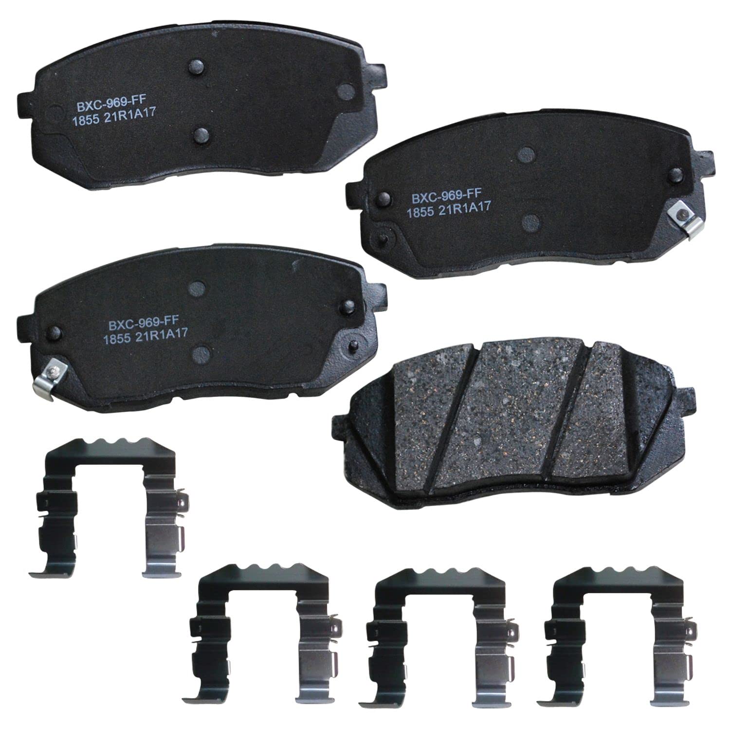 Bendix Premium Sbc1855 Ceramic Front Brake Pads For Select Models Hyundai Elantra Gt, Kona, Sonata, Veloster, Kia Forte, Optima,