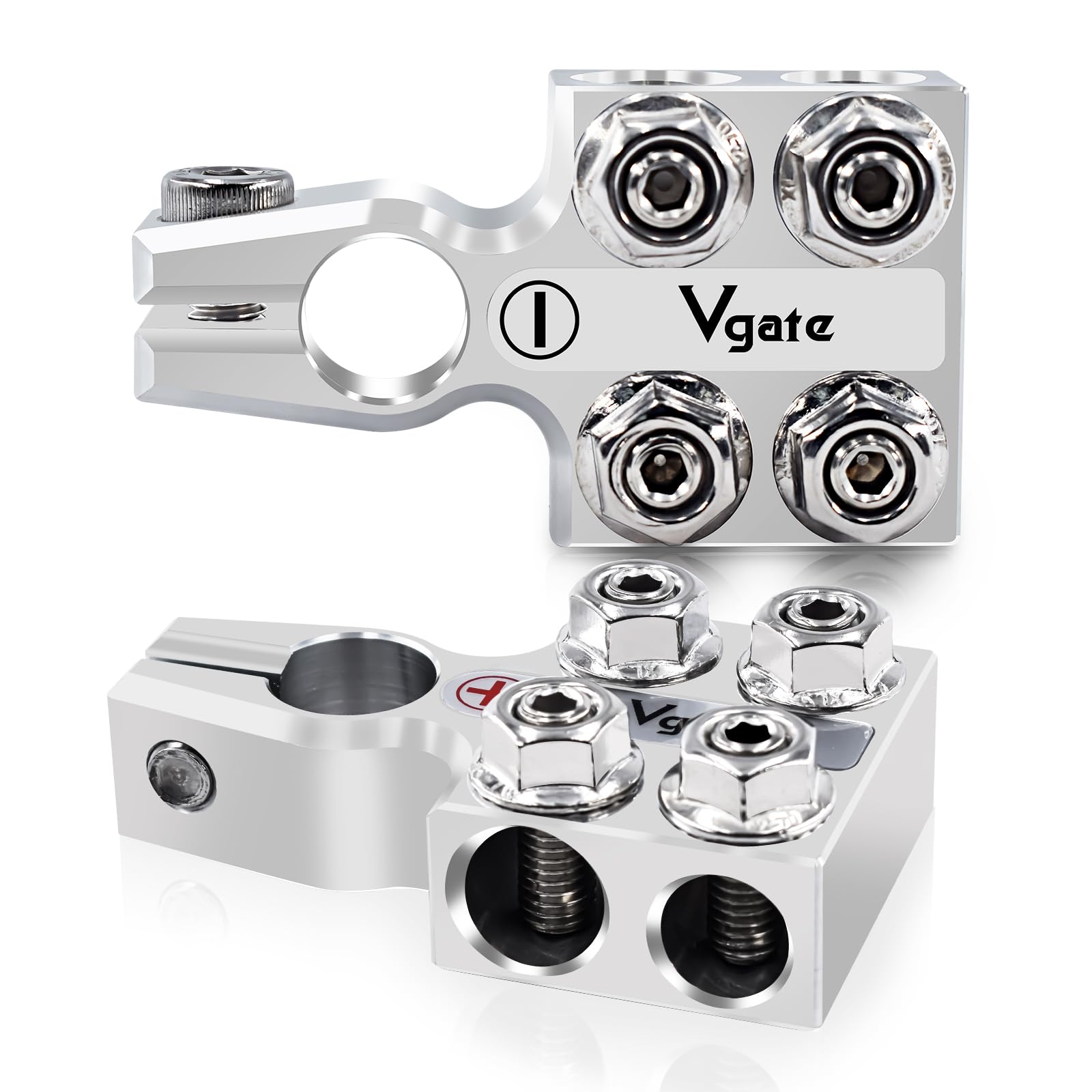 Vgate 8-Way Lead Acid Battery Terminal Connector, Agm Post Terminal Ends, 8Awg Up To 4/0(Xl) Awg Gauge, Positive & Negative For