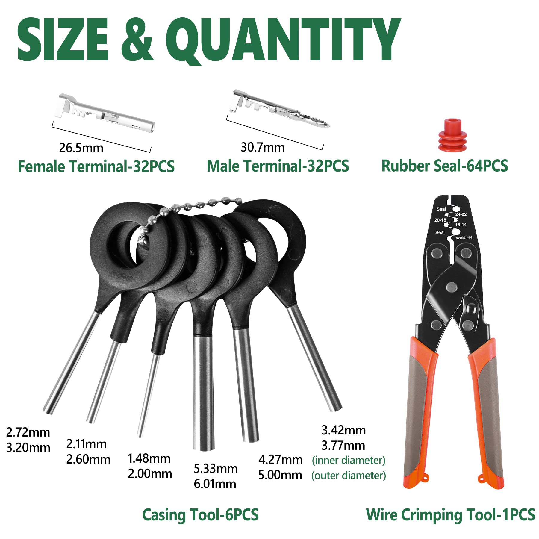 367Pcs 20 Kits Waterproof Automotive Electrical Connectors 1/2/3/4/6 Male&Female Pin 22-14Awg Wire Harness Spark Plug Connector