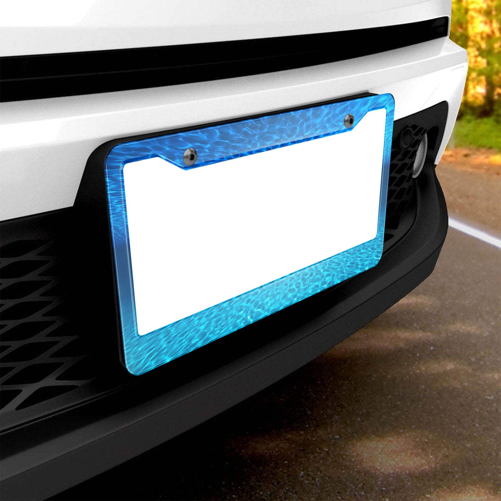 HOSNYE Underwater License Plate Frame Ocean Bottom and Surface Deep Sea Metal License Plate Cover Front Plates Frames Car Tag Fr