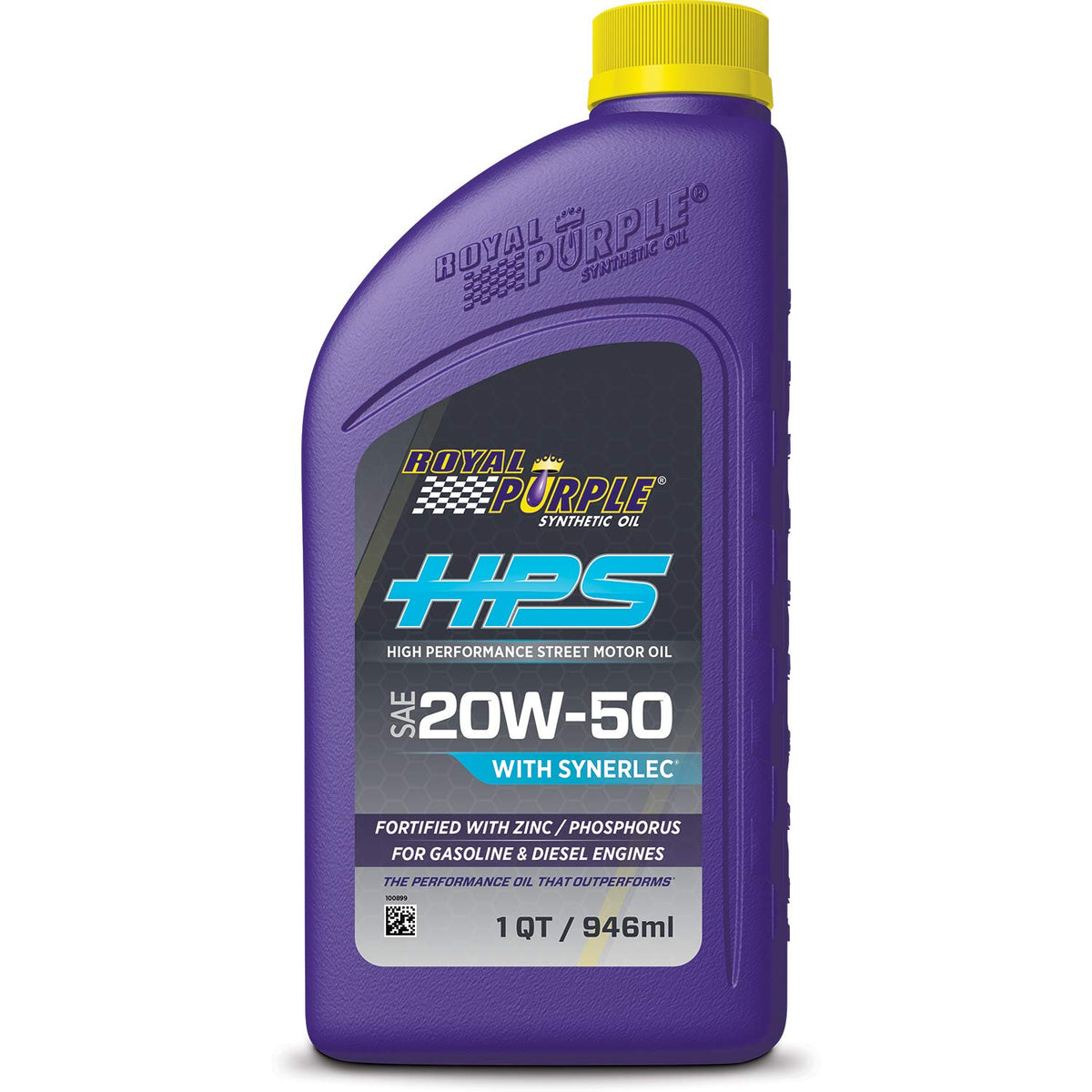 Royal Purple Motor Oil, Hps High Performance Street, High Zinc, 20W50, Synthetic, 1 Qt Bottle, Each