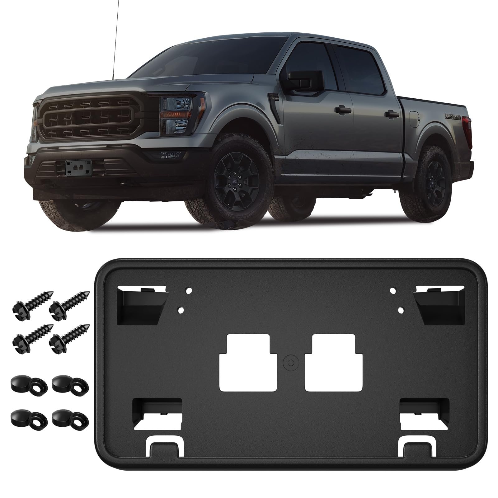 License Plate Frame for 2021 2022 2023 Ford F150 Accessories- Front Bumper License Plate Bracket Holder 3.3L 5.0L ML3Z-17A385-AB