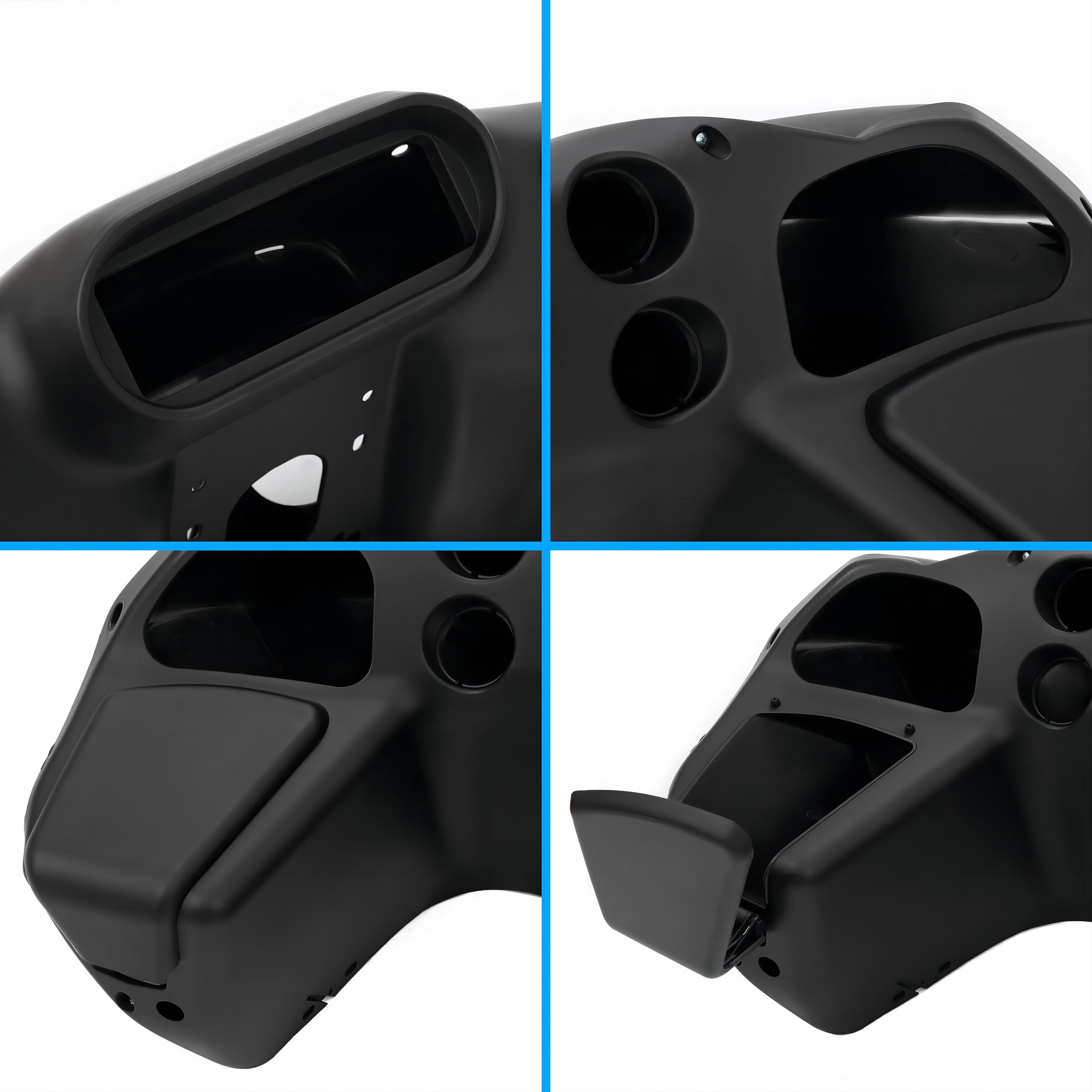 KUAFU Matte Black Inner & Outer Headlight Fairing Compatible with 1998-2013 Harley Davidson Road Glide CVO FLTR Motorcycle Front