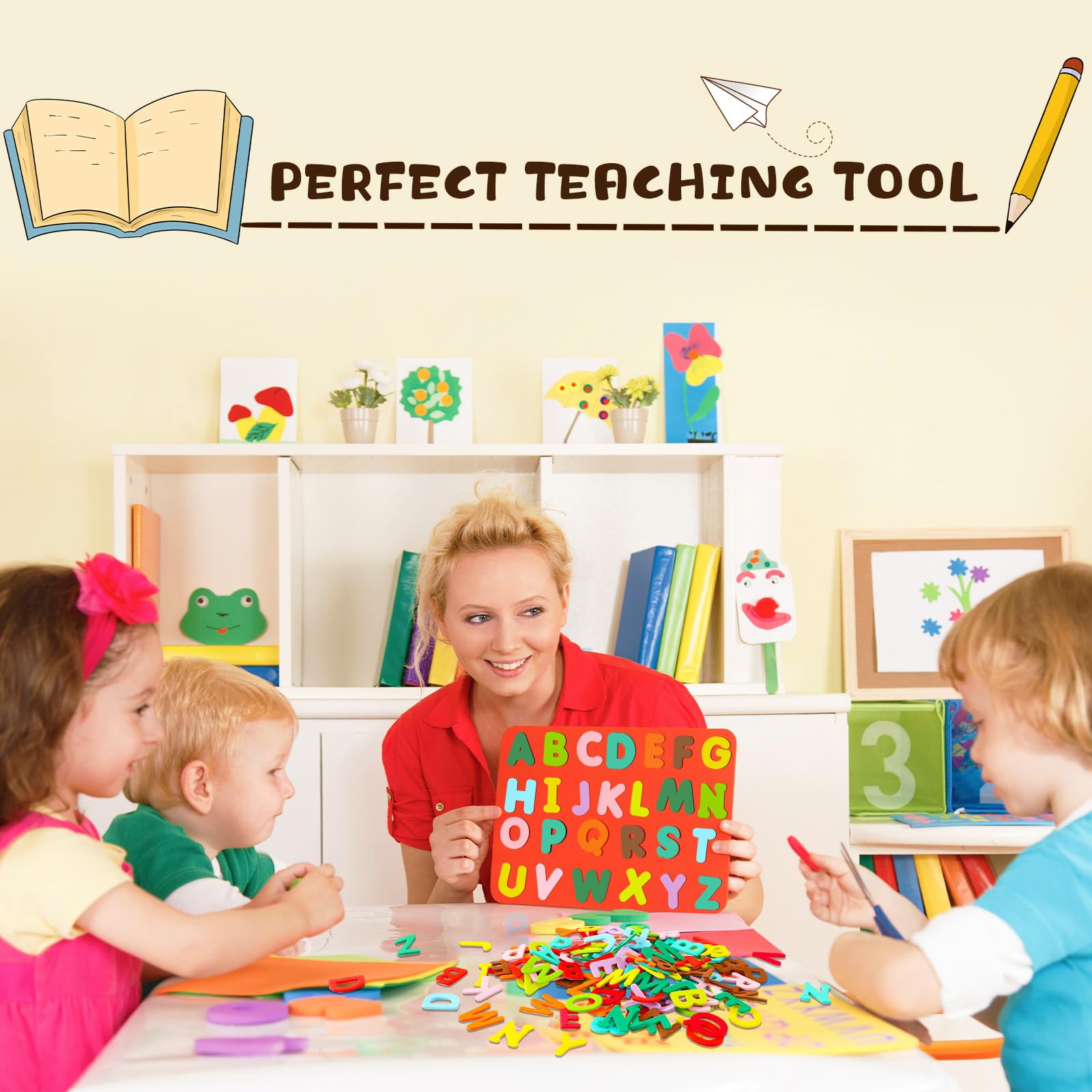 Sepglitter Alphabet Letters Foam Stickers, 600Pcs Colorful Self-Adhesive A-Z Alphabet Letters Foam Stickers For Kids Diy Classro