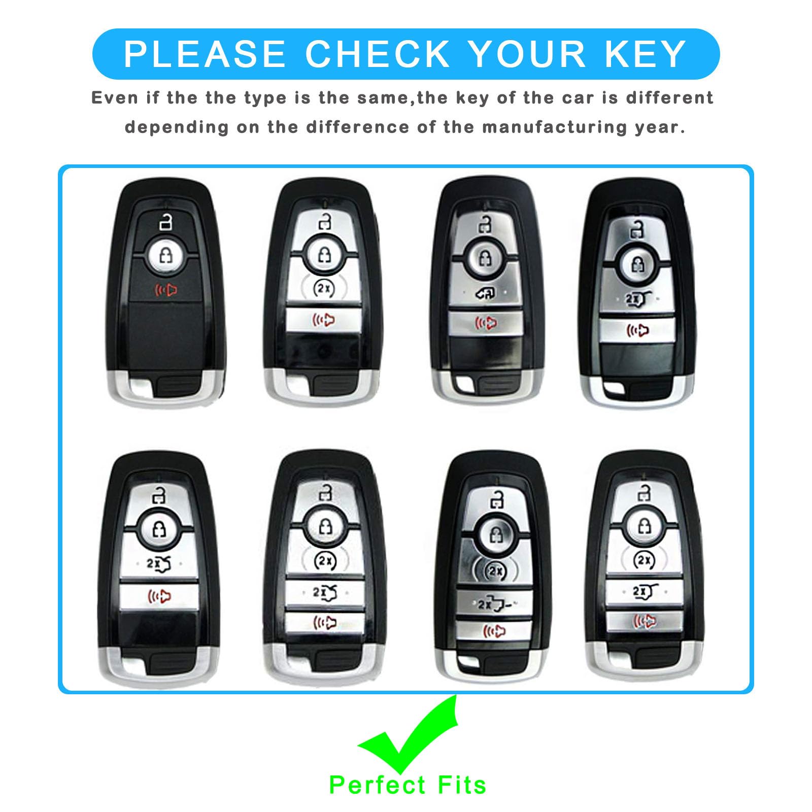 Xiyang Trade For Ford Key Fob Cover With Keychain,Key Fob Cover Case Shell For Ford Explorer Fusion Escape Edge Expedition F150