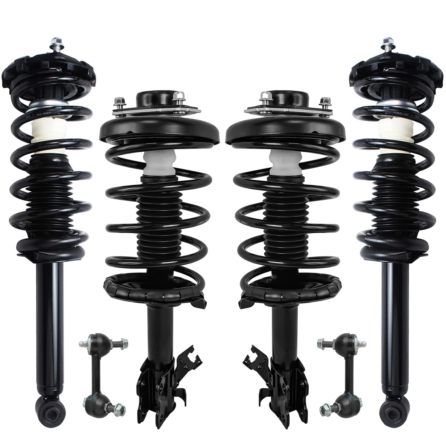 Detroit Axle - Front 6pc Struts Sway Bars for 2000-2001 Infiniti I30 Nissan Maxima, Sway Bar Links Front and Rear Struts w/Coil 