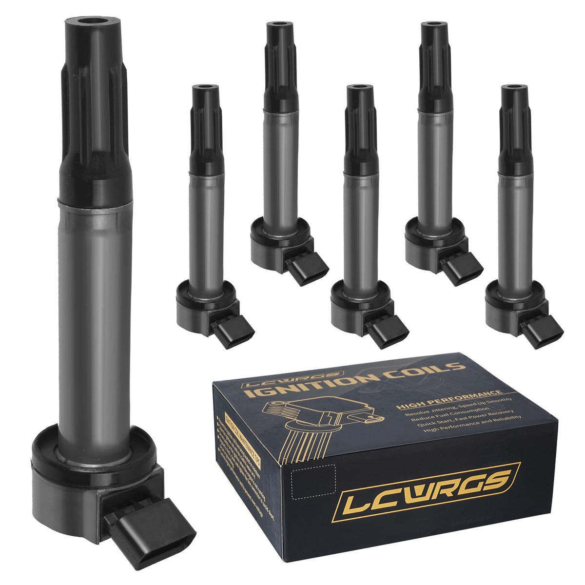 Set Of 6 Ignition Coil Pack For 3.5L V6 Toyota Sienna Avalon Camry Highlander Rav4 Venza Lexus Rx350 Is350 Es350 2007 2008 2009