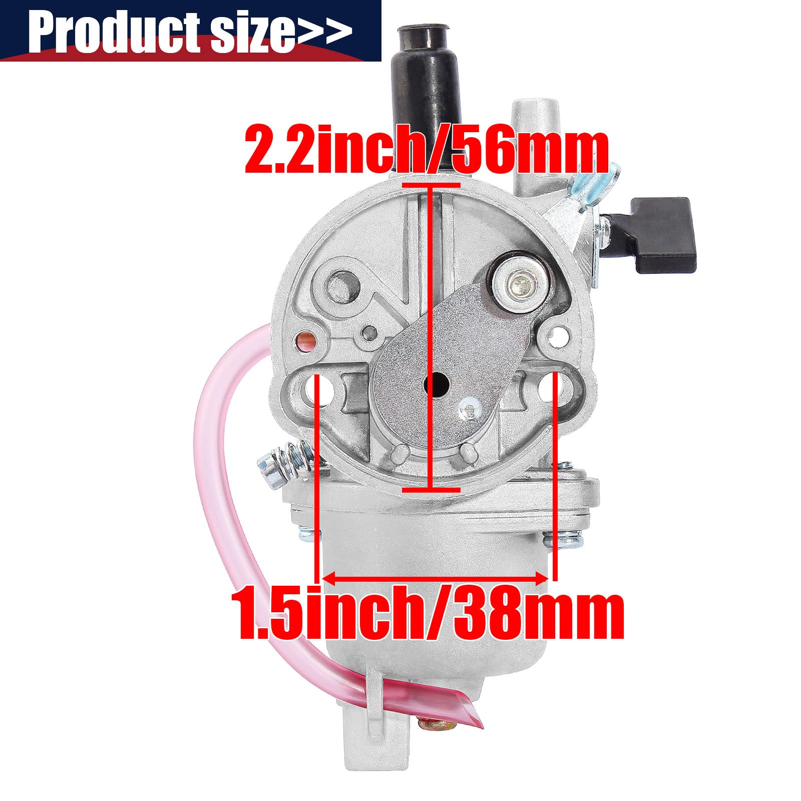Qazaky Carburetor For 43Cc 47Cc 49Cc 50Cc Syx Moto Holeshot Kids Mini Dirt Bike Pit Pocket Rocket Super Bike Minimoto Atv Quad Go Kart Moped Chopper Scooter Motocross Brush Cutter 2-Stroke Engine Carb