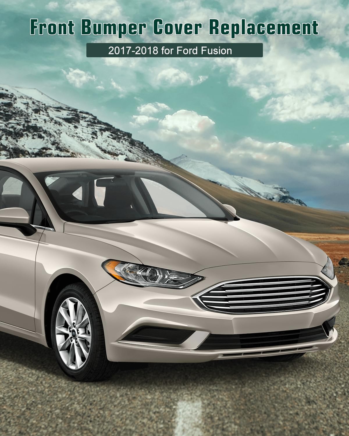 Scitoo Front Bumper Cover Fit For 2017 2018 For Ford Fusion Plastic Bumper Replacement Hs7Z17D957Aptm