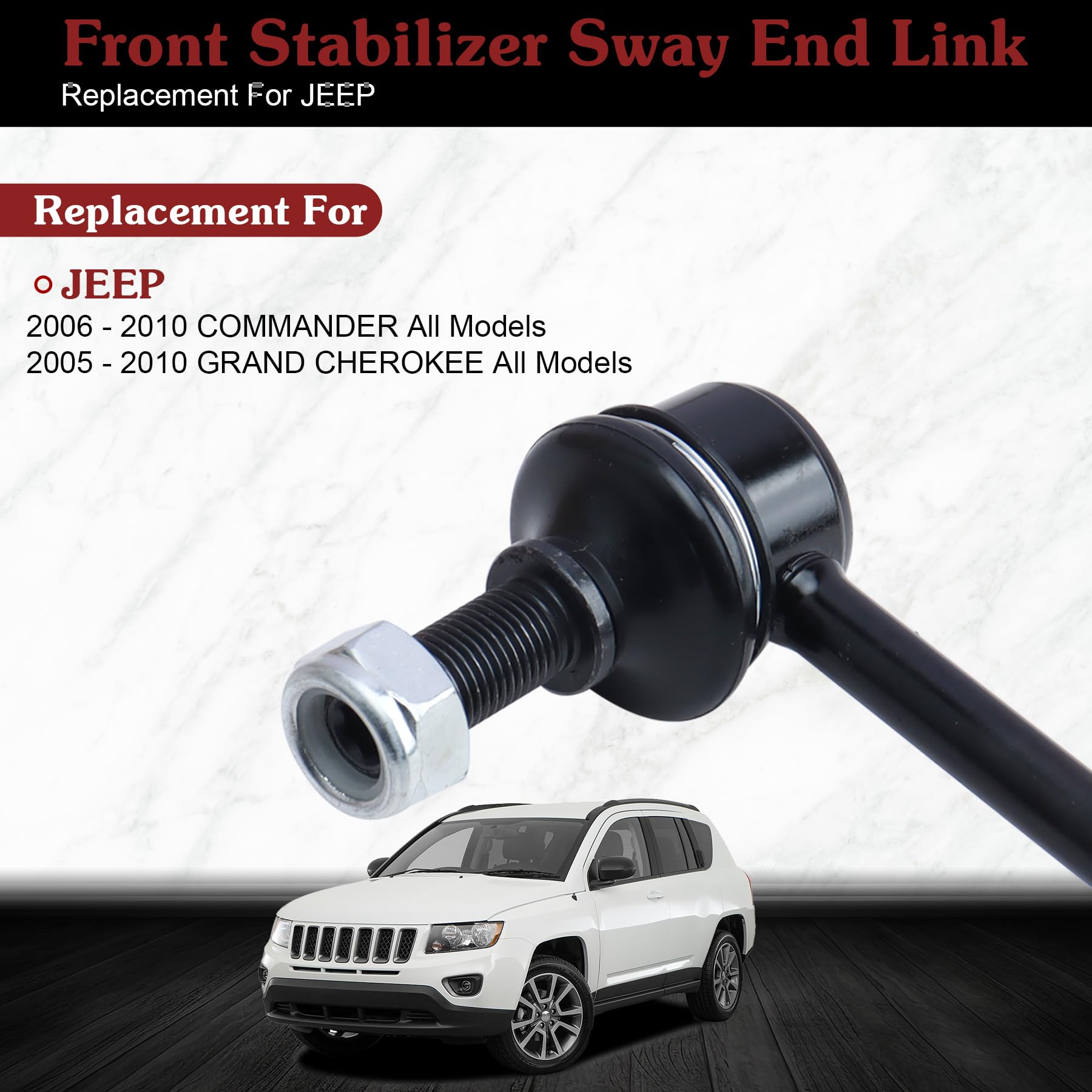 Stiueoav K80861 Sway Bar Link - Front Stabilizer End Link Compatible With 2006-2010 Commander?2005-2010 Grand Cherokee