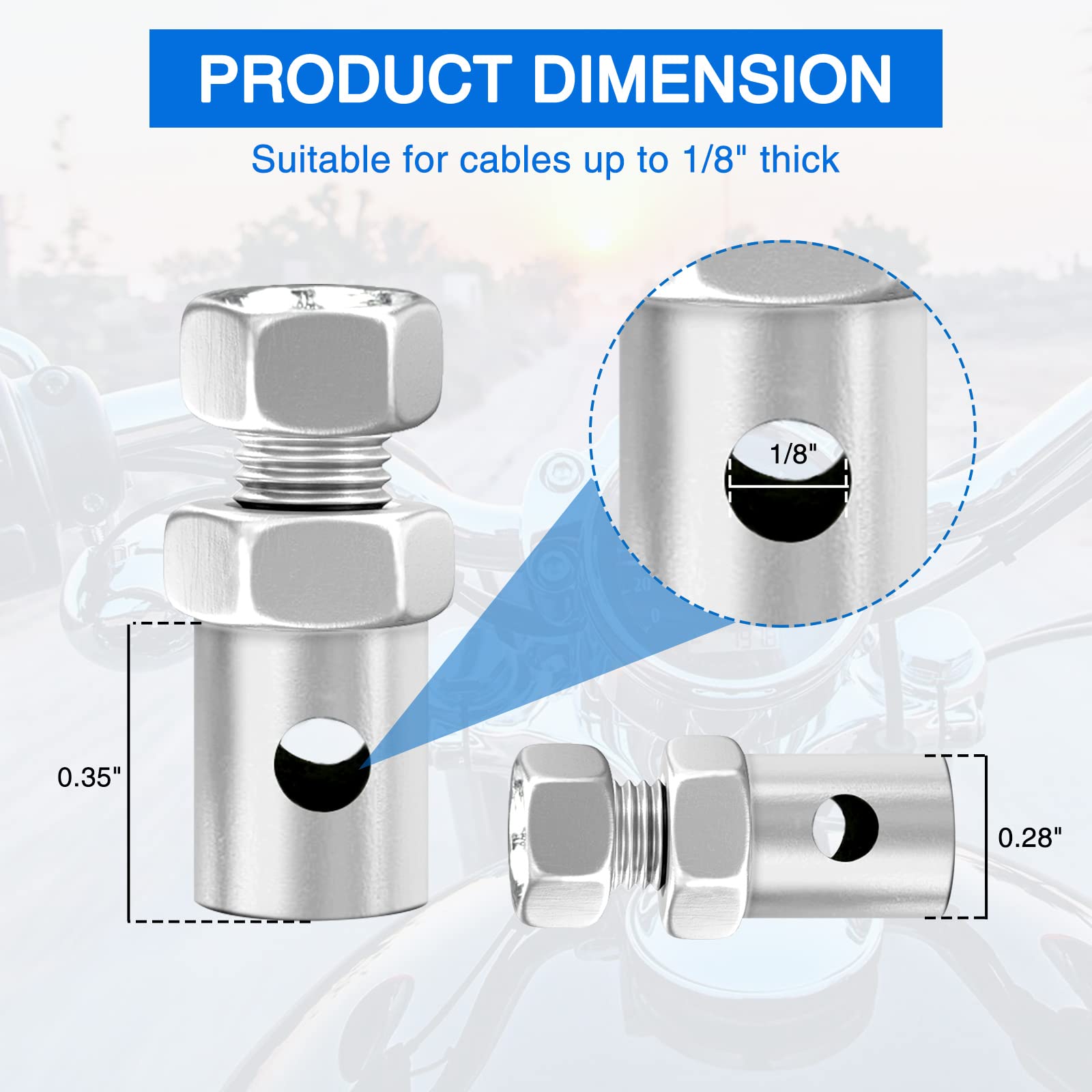 Tongze 15pcs Brake/Throttle Cable Ends: 1/8'' Universal Cable Stop Clamp Repair Parts for Go-kart| Bicycle| Motorcycle| Scooter|