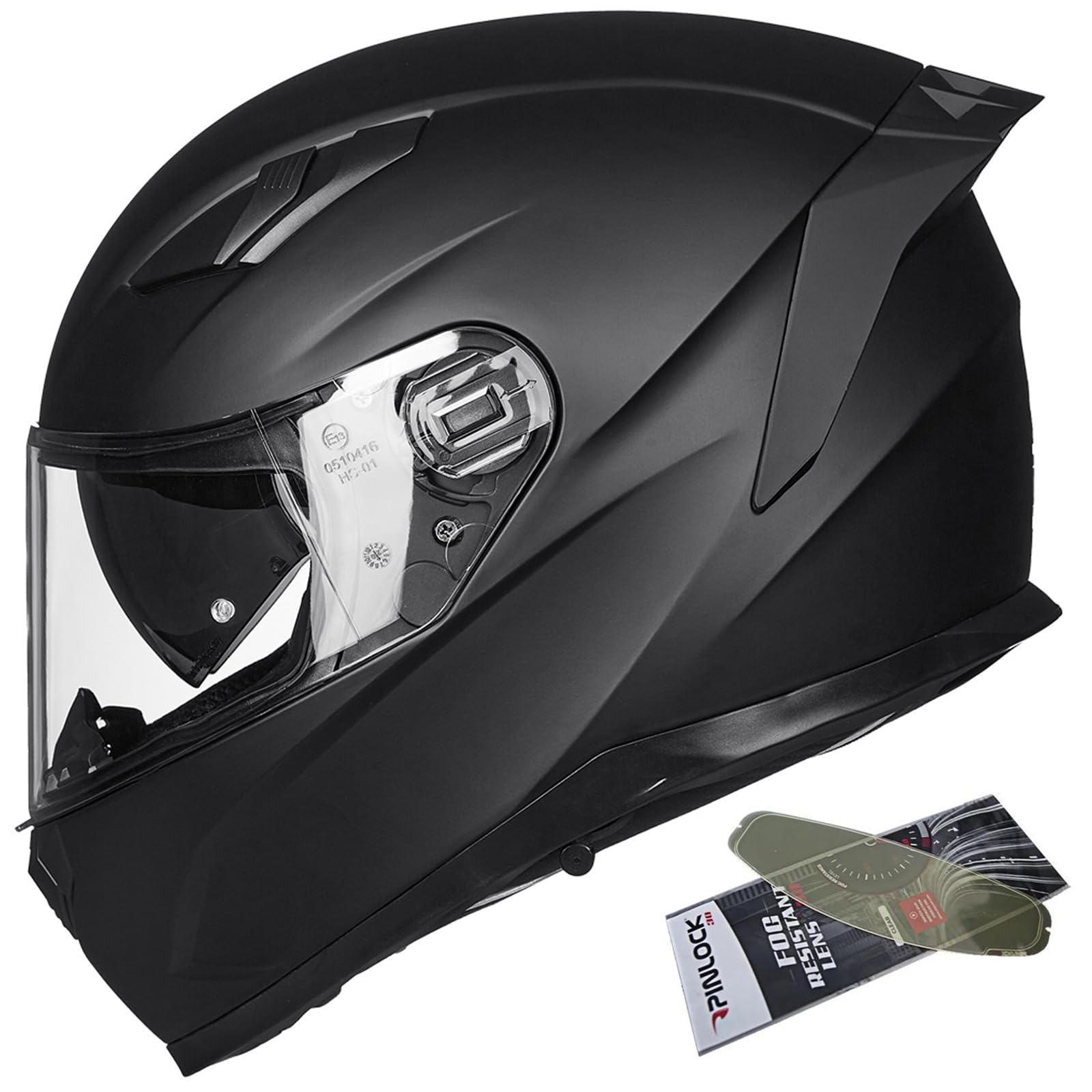 ILM Full Face Motorcycle Helmet, Anti-Fog Pinlock, Heated Shield, Matte Black, Small, DOT Certified for Men & Women - Model-129