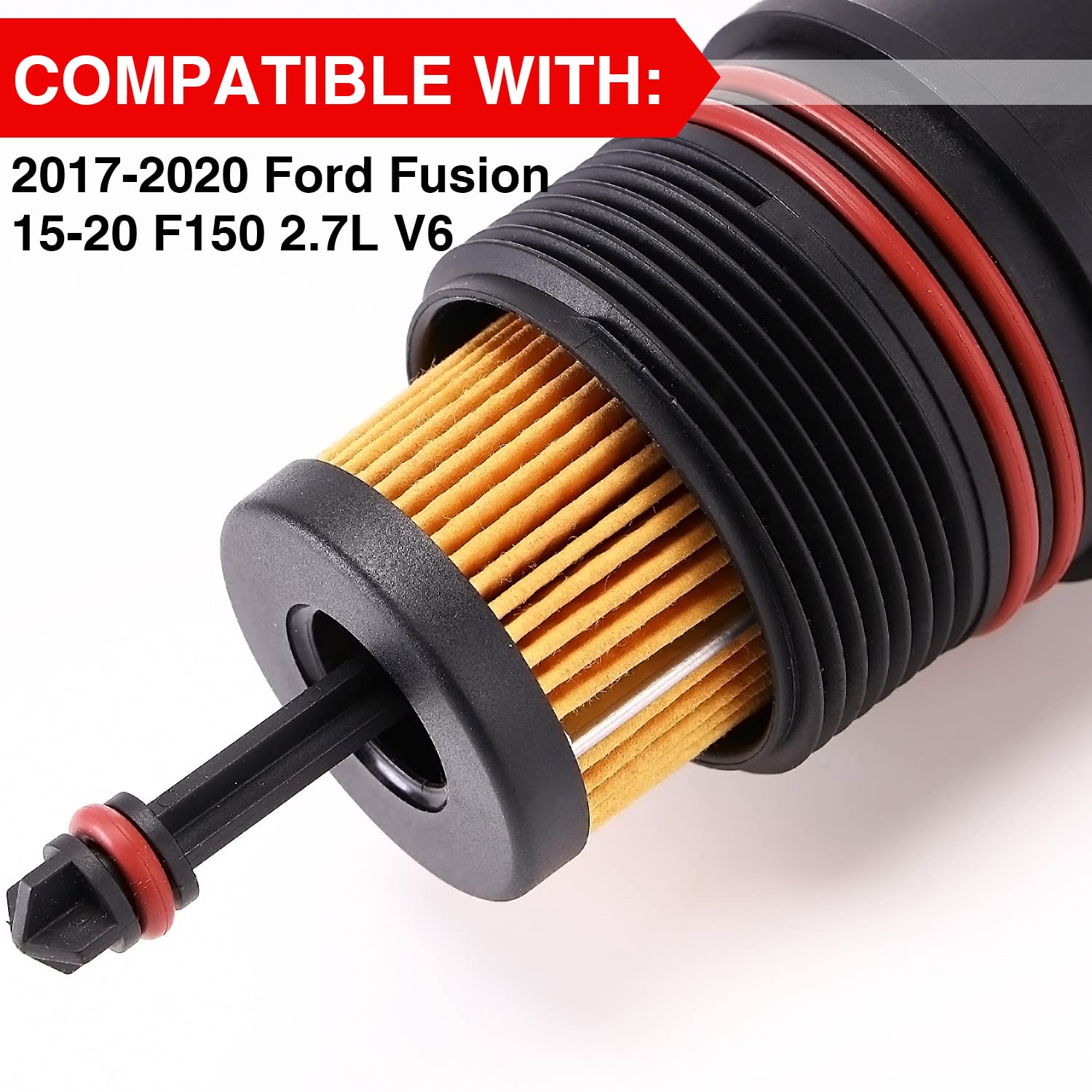 RJSPHH FT4Z-6A832-C Oil Filter Cap Cover for 2017-2020 Ford Fusion & 2015-2019 F150 2.7L V6 -