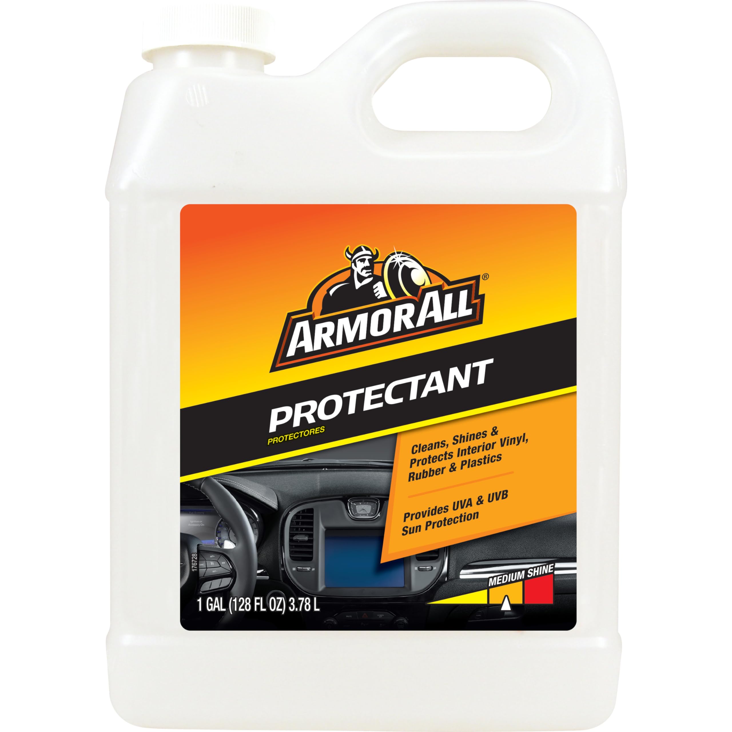 Armor All Car Protectant Refill, Car Interior Cleaner With Uv Protection, 1 Gal Each, 128 Fl Oz (Pack Of 1),White