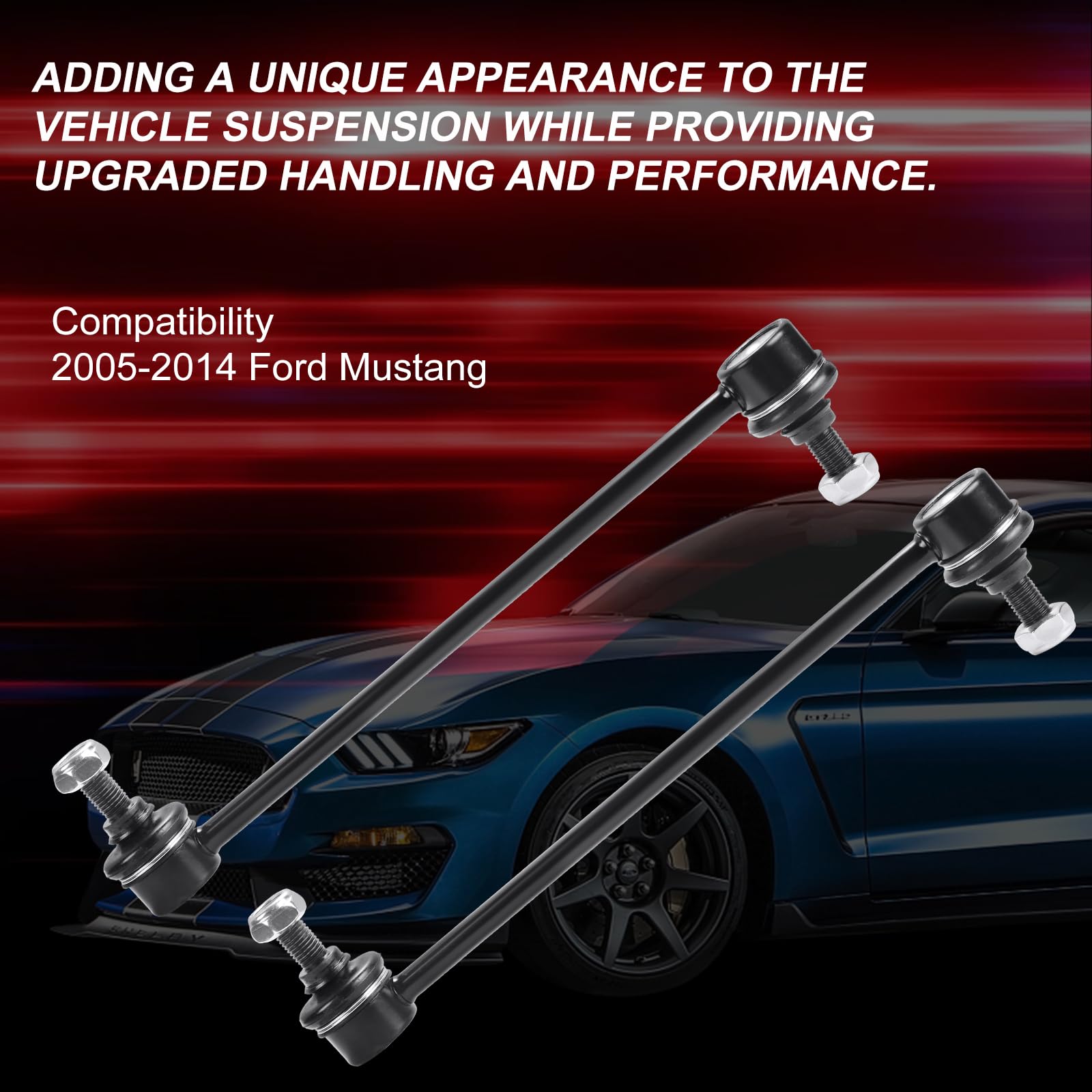 K80899 Sway Bar Links - Front Stabilizer Bar End Links Compatible With 2005 2006 2007 2008 2009 2010 2011 2012 2013 2014 Ford Mu