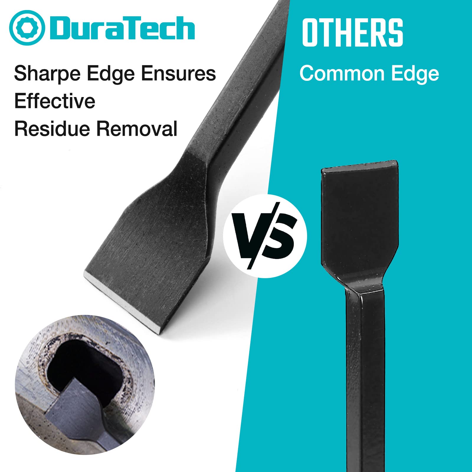 Duratech Gasket Scraper Set, 3-Piece, 3/4',1',1-1/2', Sharp Edge, Drop Forged For Gasket Removal