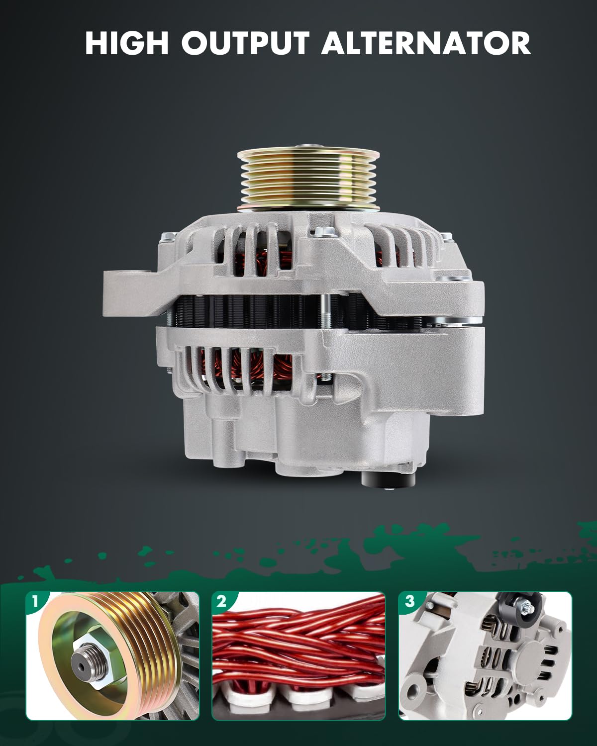 SCITOO Alternator Fits for Honda for Civic 1996-2000,for Honda for Civic del Sol 1996-1997 - 12V 75 Amp CCW 4-Groove Pulley, Rep