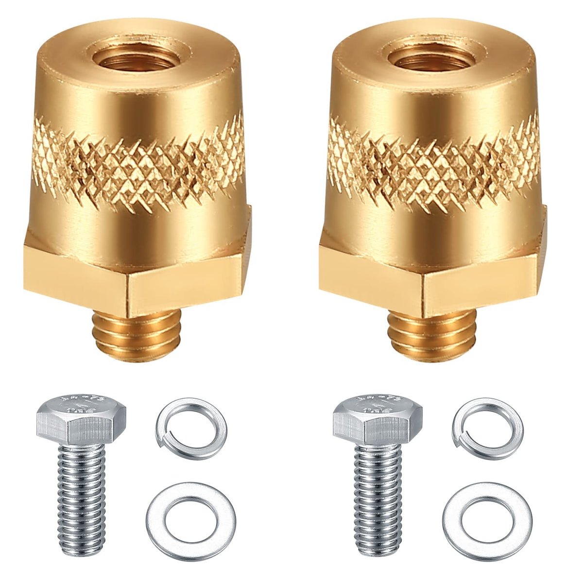 2 Packs Battery Terminal Connectors Set, Auto Battery Post Terminals Post Adapters, for M8 Top or Side Post Threaded Terminal Ch