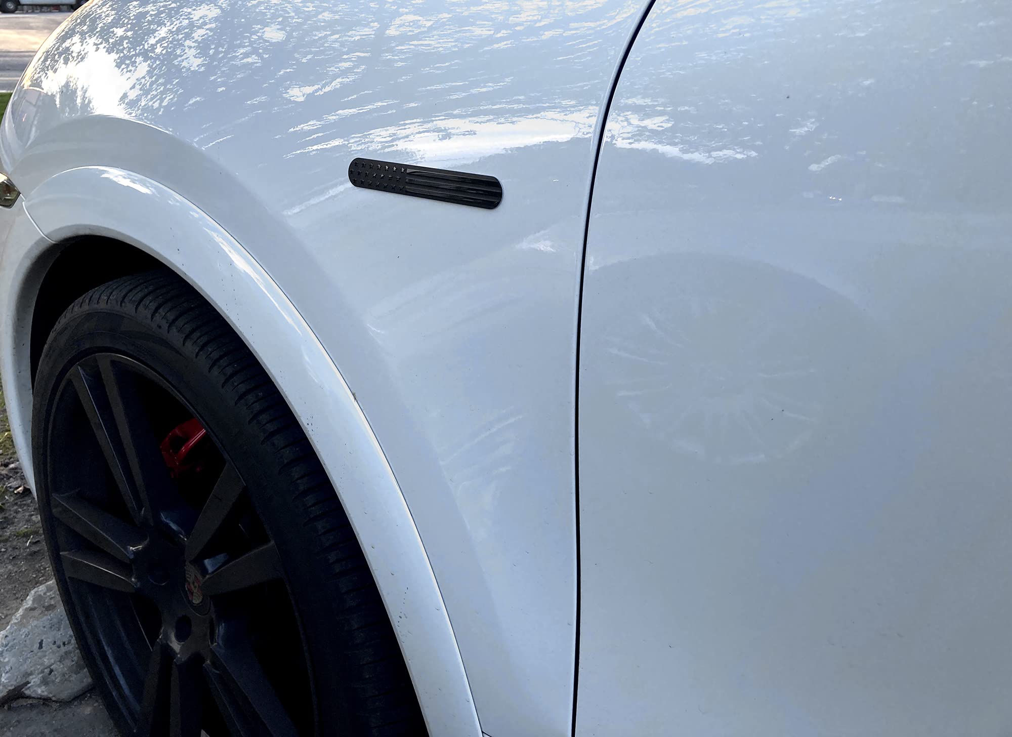 Everhitch Usa American Metal Flag Auto Fender Emblem For Cars Trucks 2-Pack (6''X1'', Black)